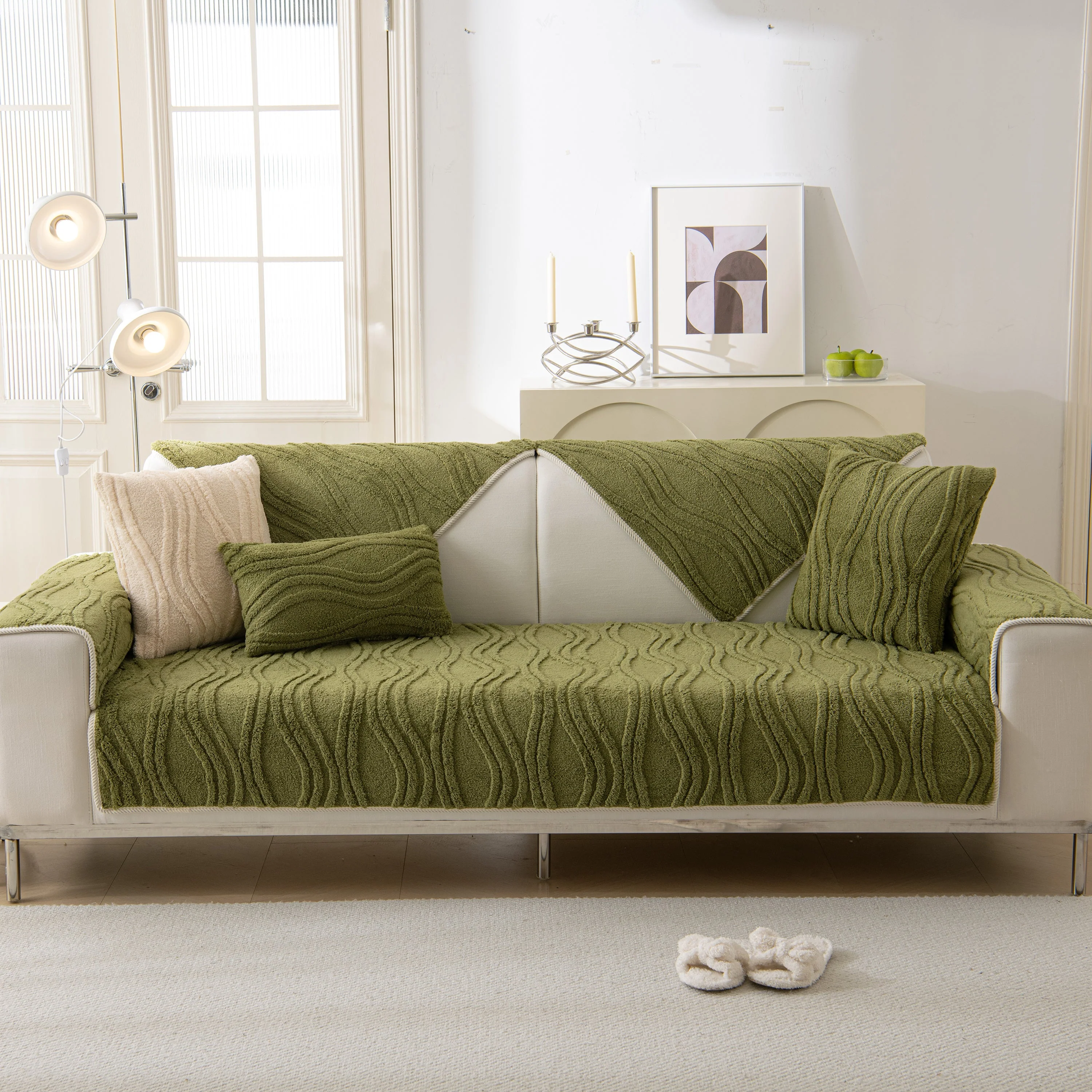 Winter Thickened Non-slip Blanket, Three-Dimensional Embossed Cotton Velvet Sofa Cover - Image 97
