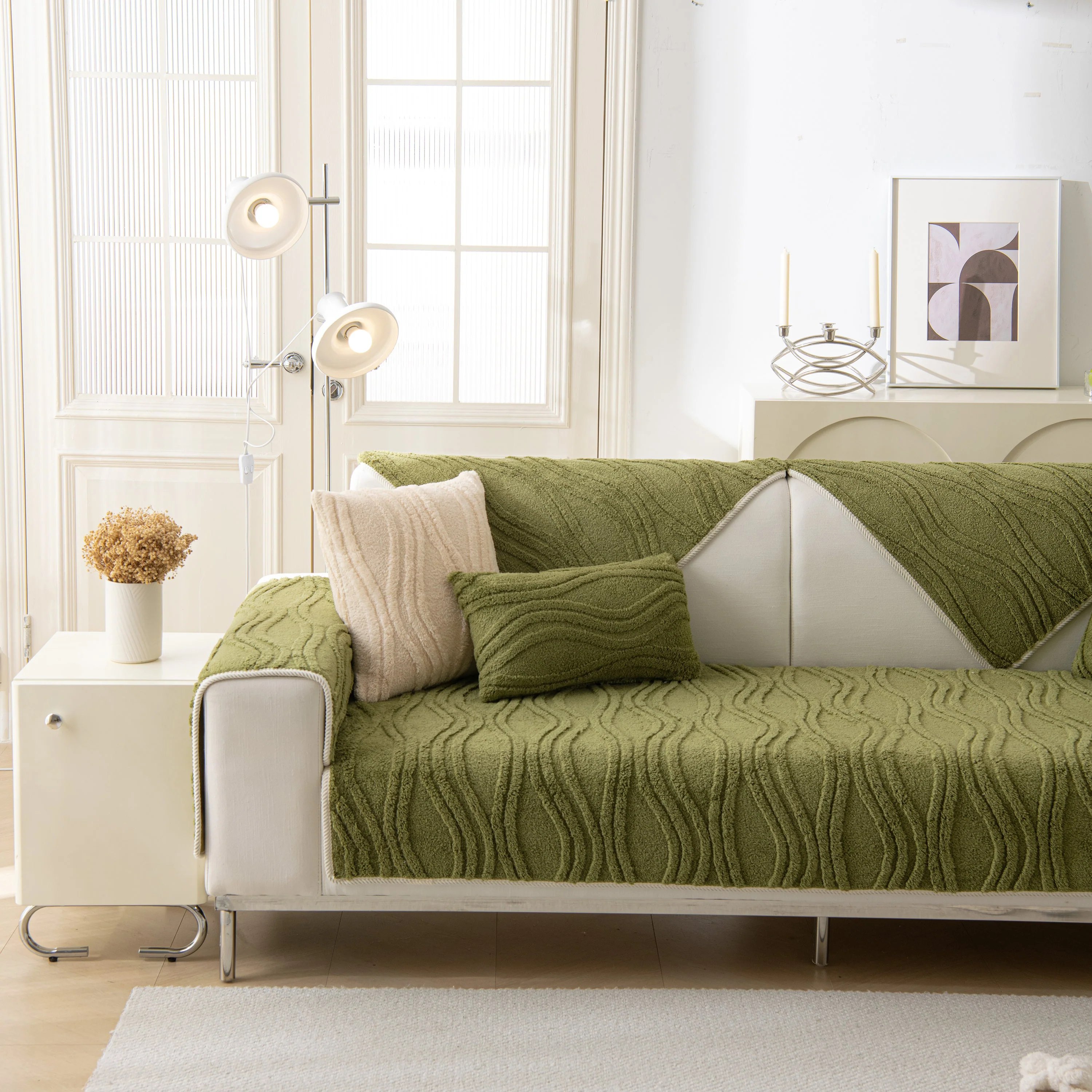 Winter Thickened Non-slip Blanket, Three-Dimensional Embossed Cotton Velvet Sofa Cover - Image 98