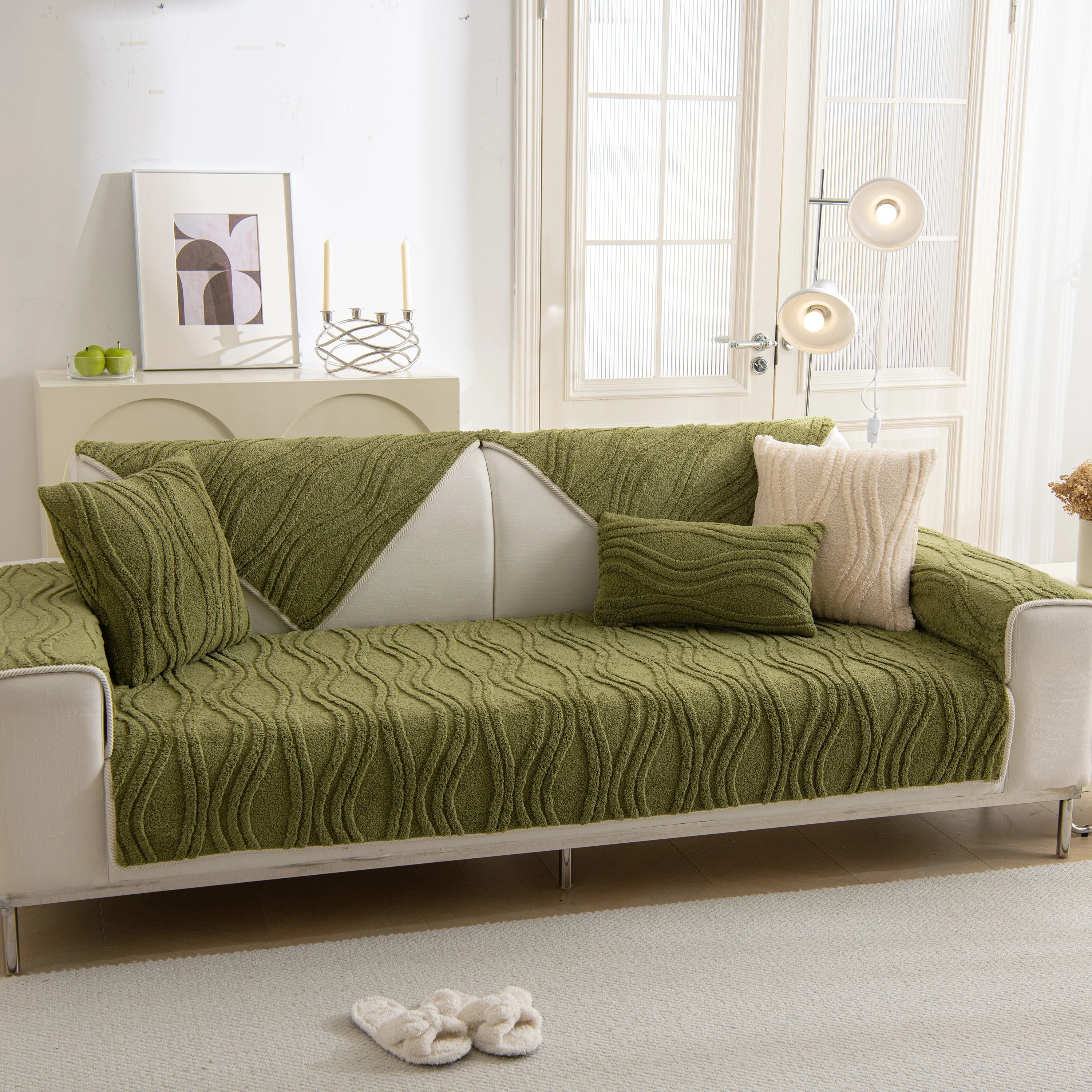 Winter Thickened Non-slip Blanket, Three-Dimensional Embossed Cotton Velvet Sofa Cover - Image 99