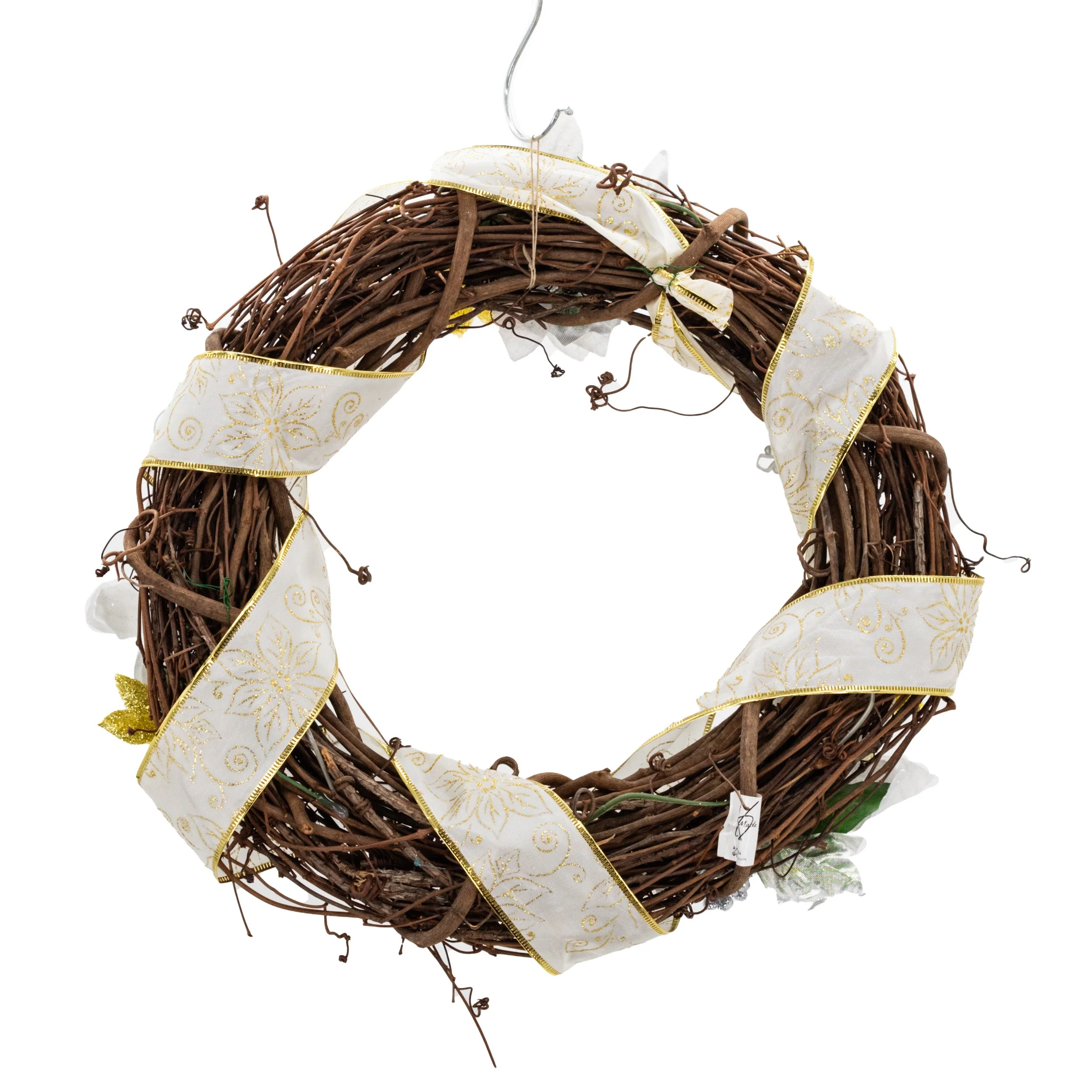 Winter White & Gold Wreath | KJ Made - Image 2