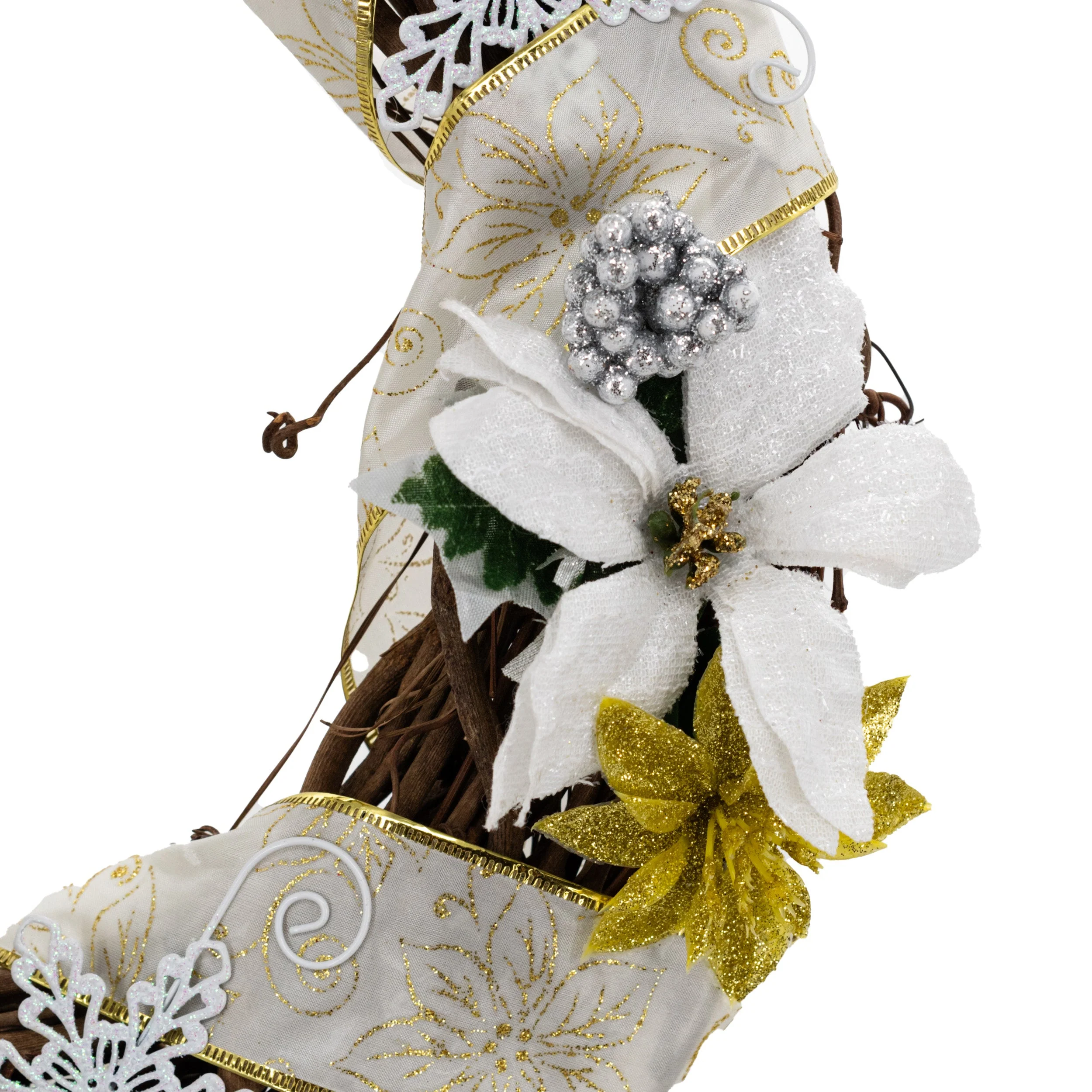 Winter White & Gold Wreath | KJ Made - Image 3