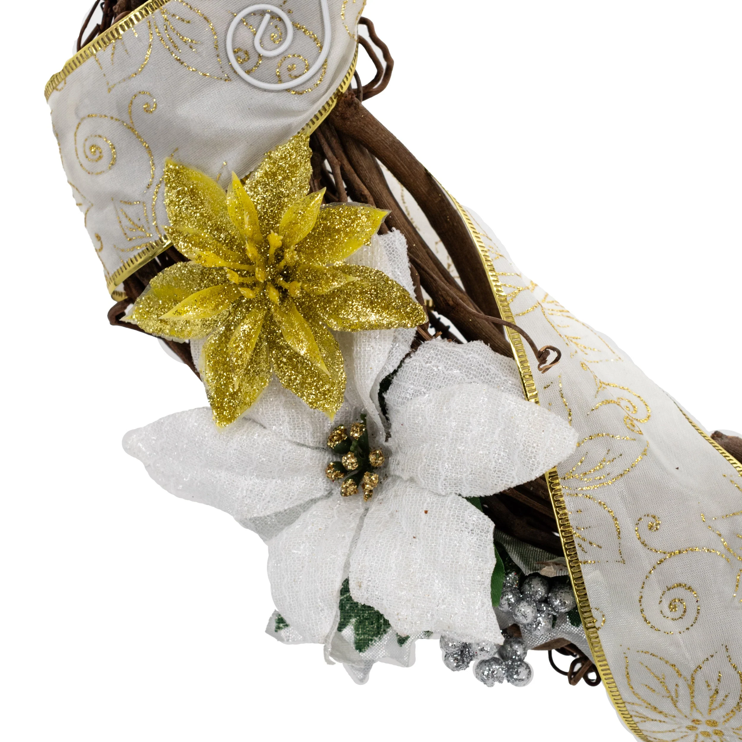Winter White & Gold Wreath | KJ Made - Image 4