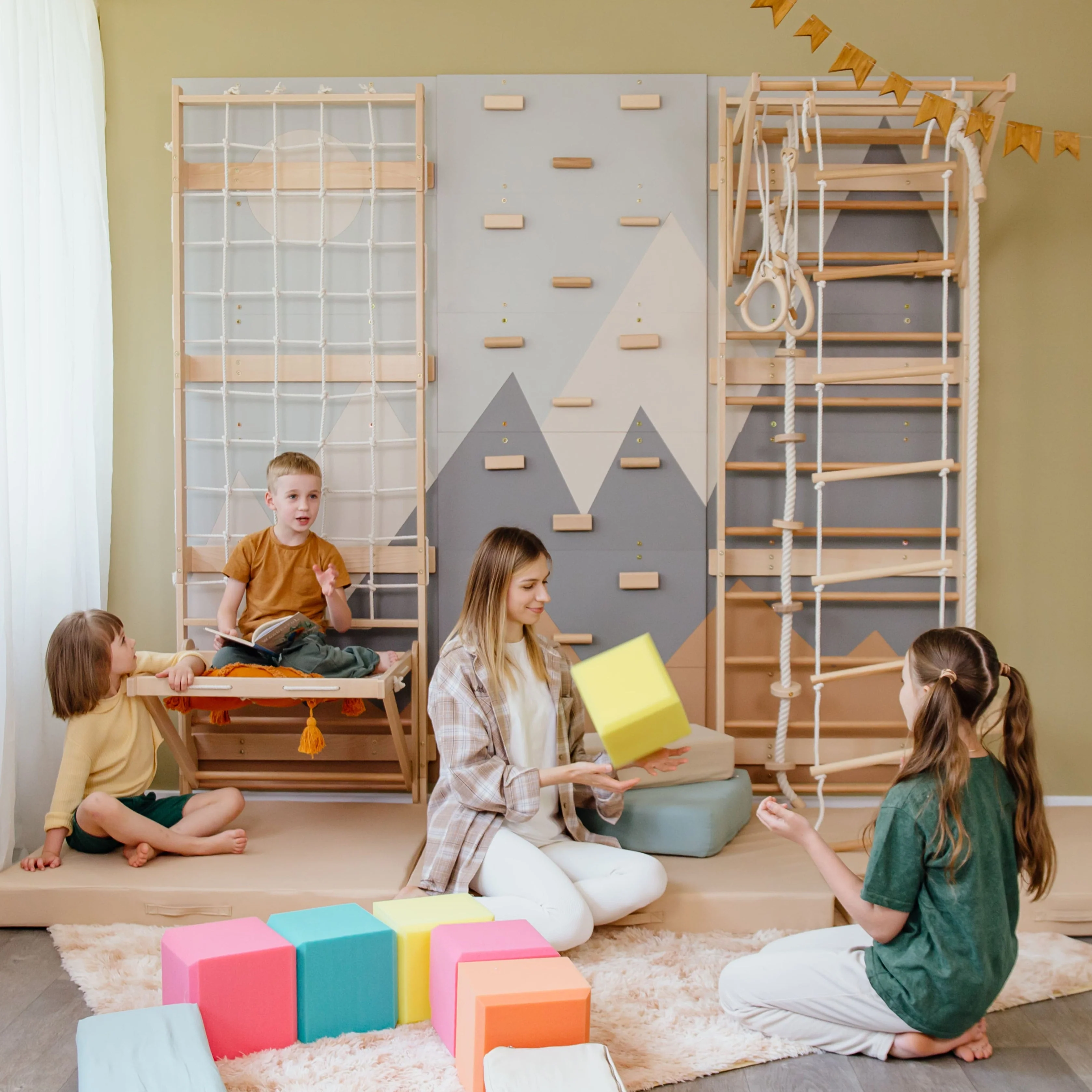 Wood and Hearts 3-in-1 Swedish Ladder Wall Gym for Kids 3+ - Image 11
