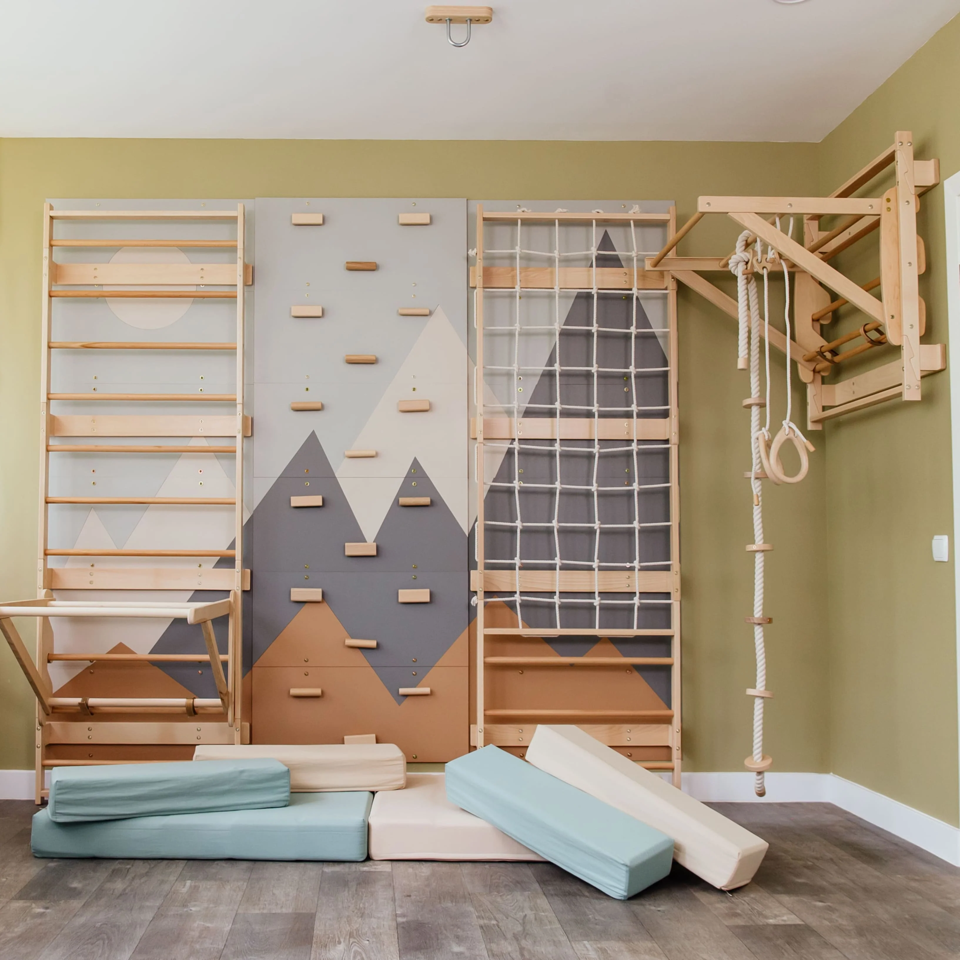 Wood and Hearts 3-in-1 Swedish Ladder Wall Gym for Kids 3+ - Image 16