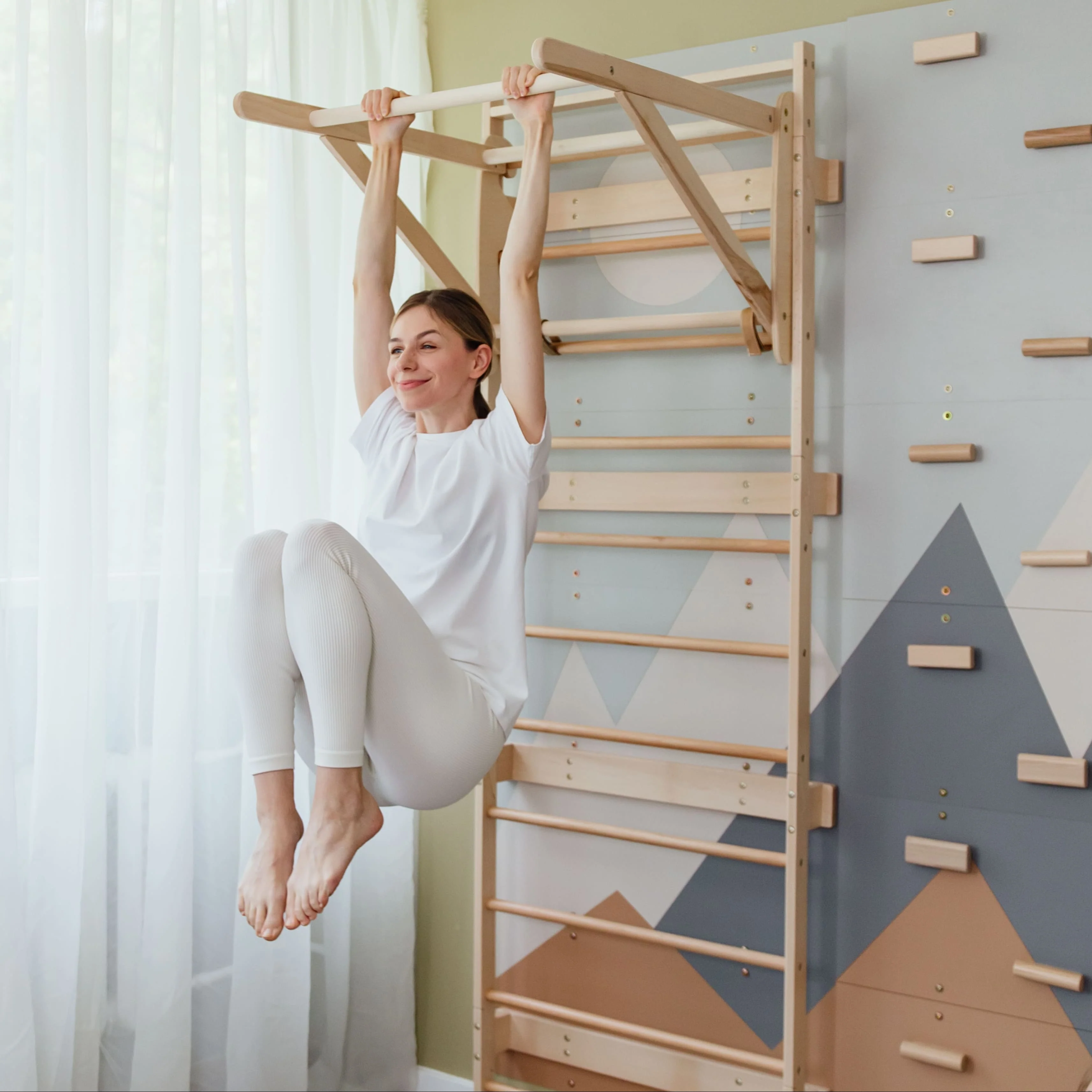 Wood and Hearts 3-in-1 Swedish Ladder Wall Gym for Kids 3+ - Image 19