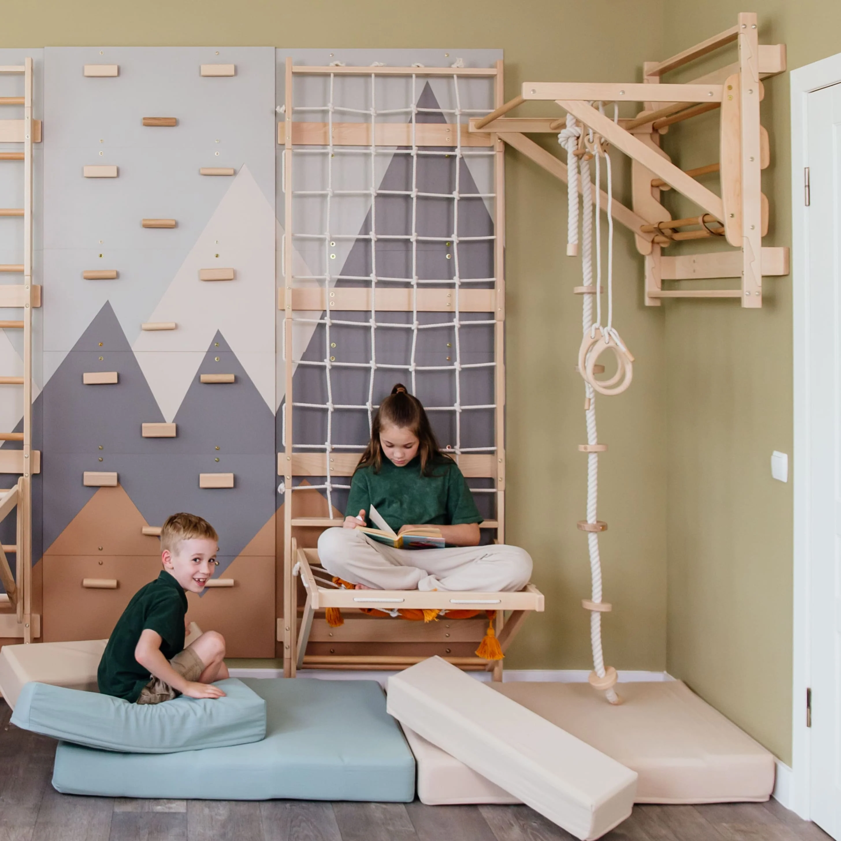 Wood and Hearts 3-in-1 Swedish Ladder Wall Gym for Kids 3+ - Image 20