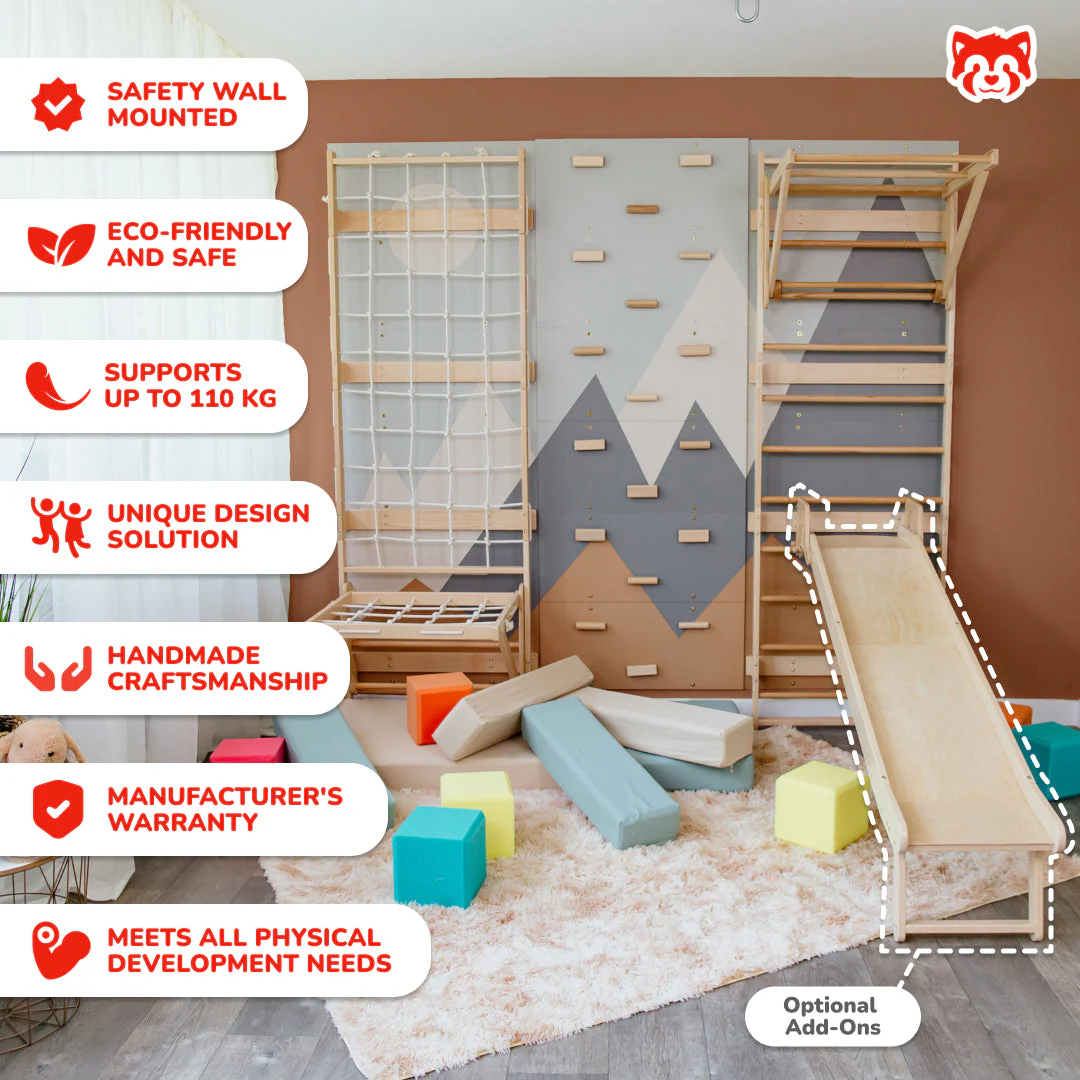 Wood and Hearts 3-in-1 Swedish Ladder Wall Gym for Kids 3+ - Image 4