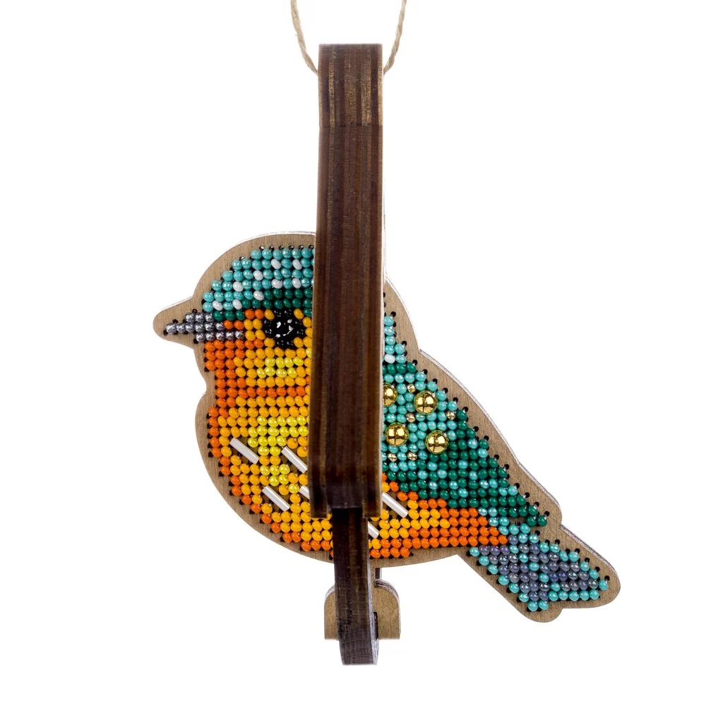 Wooden Bead Embroidery Kit ‚Äì ‚ÄúBird In Birdhouse‚Äù FLK-580 - Image 5
