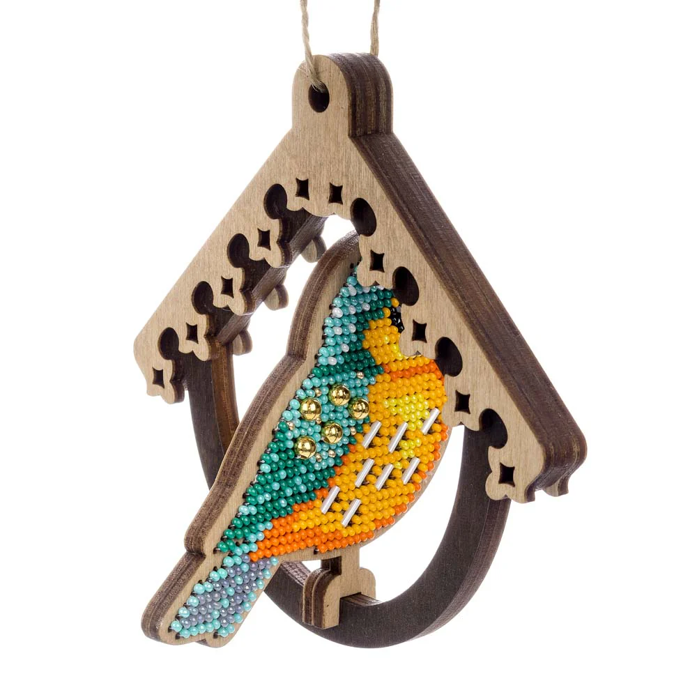 Wooden Bead Embroidery Kit ‚Äì ‚ÄúBird In Birdhouse‚Äù FLK-580 - Image 7