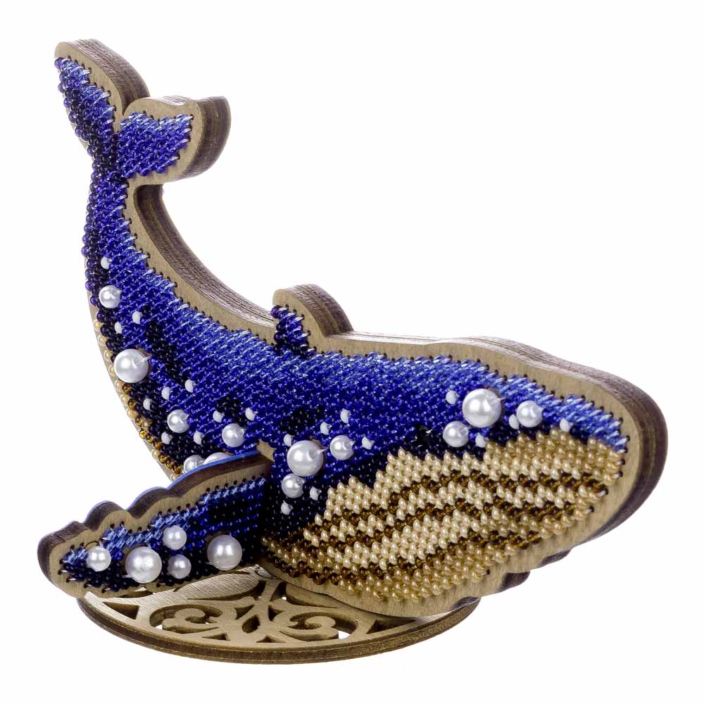 Wooden Bead Embroidery Kit ‚Äì ‚ÄúBlue Whale‚Äù FLK-582 - Image 2