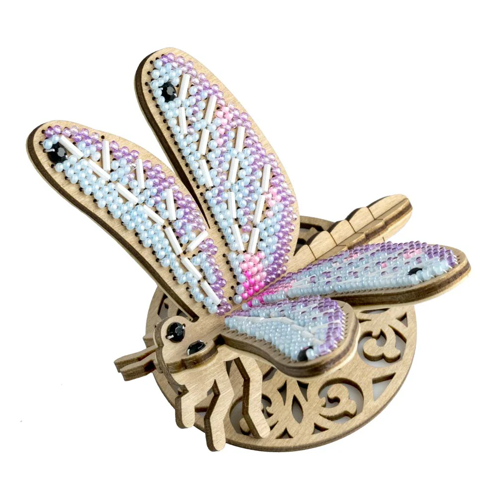 Wooden Bead Embroidery Kit – “Dragonfly” FLK-584 - Image 2