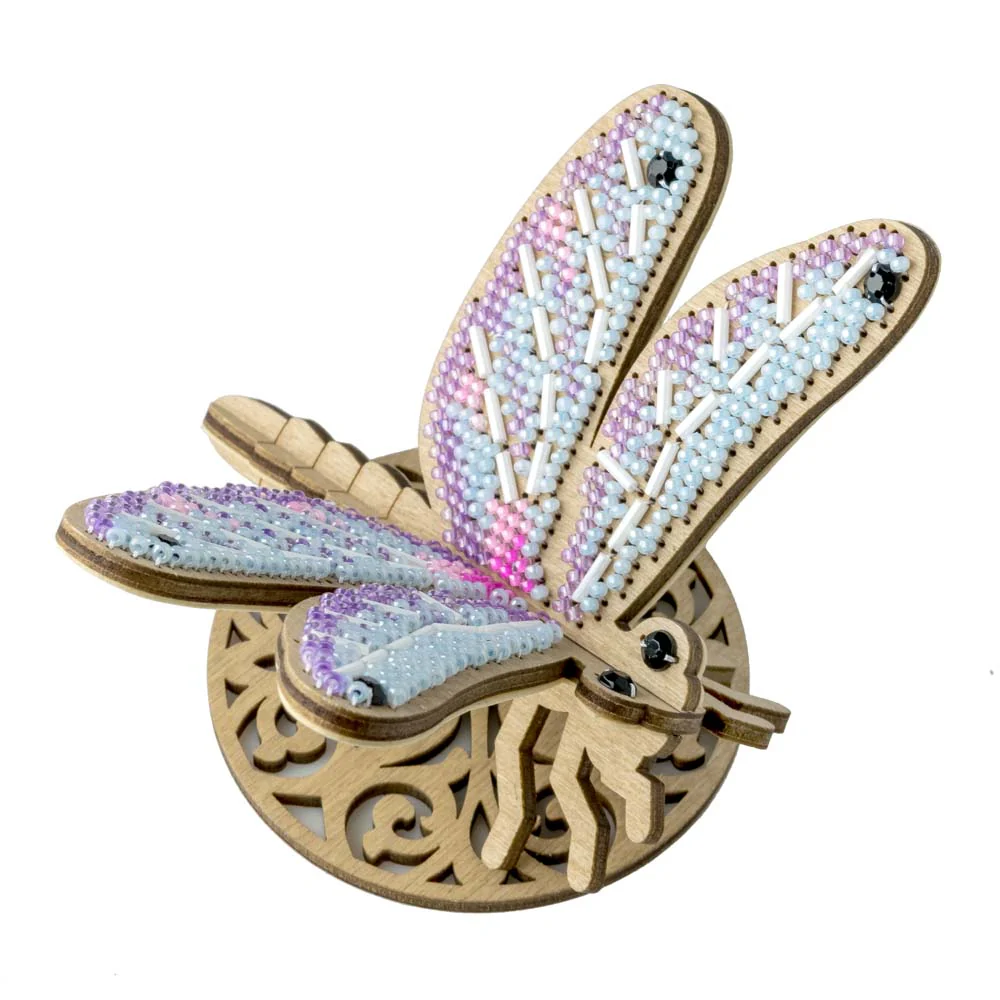 Wooden Bead Embroidery Kit – “Dragonfly” FLK-584 - Image 3