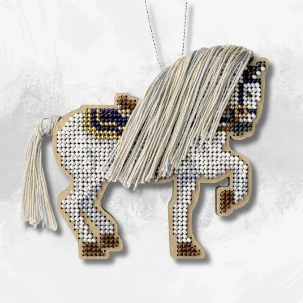 Wooden Bead Embroidery Kit – “Forest Stallion” (Double-Sided) FLK-594