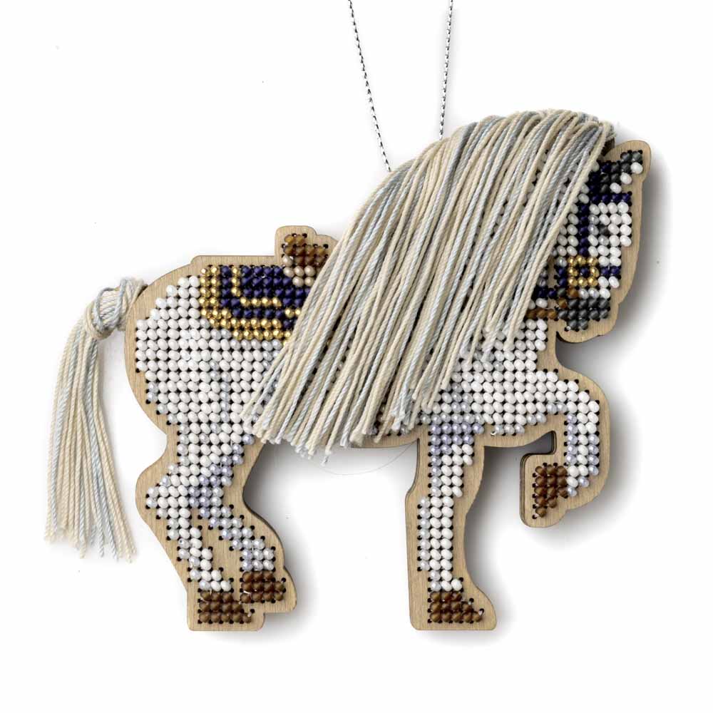 Wooden Bead Embroidery Kit – “Forest Stallion” (Double-Sided) FLK-594 - Image 2
