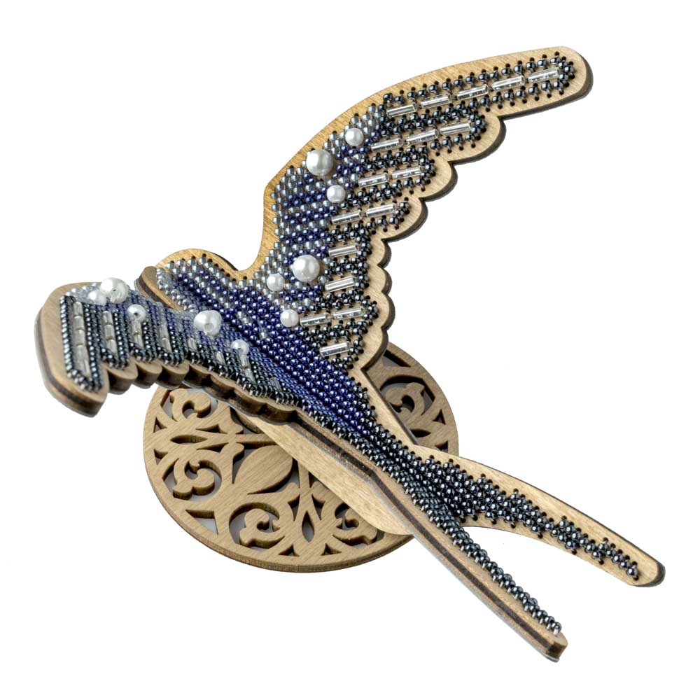 Wooden Bead Embroidery Kit ‚Äì ‚ÄúSwallow‚Äù FLK-583 - Image 4