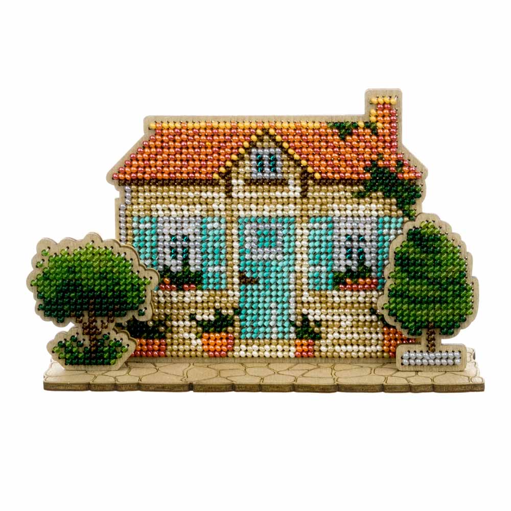 Wooden Bead Embroidery Kit  Turquoise House FLK-590 - Image 2