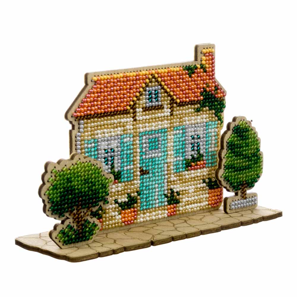 Wooden Bead Embroidery Kit  Turquoise House FLK-590 - Image 3