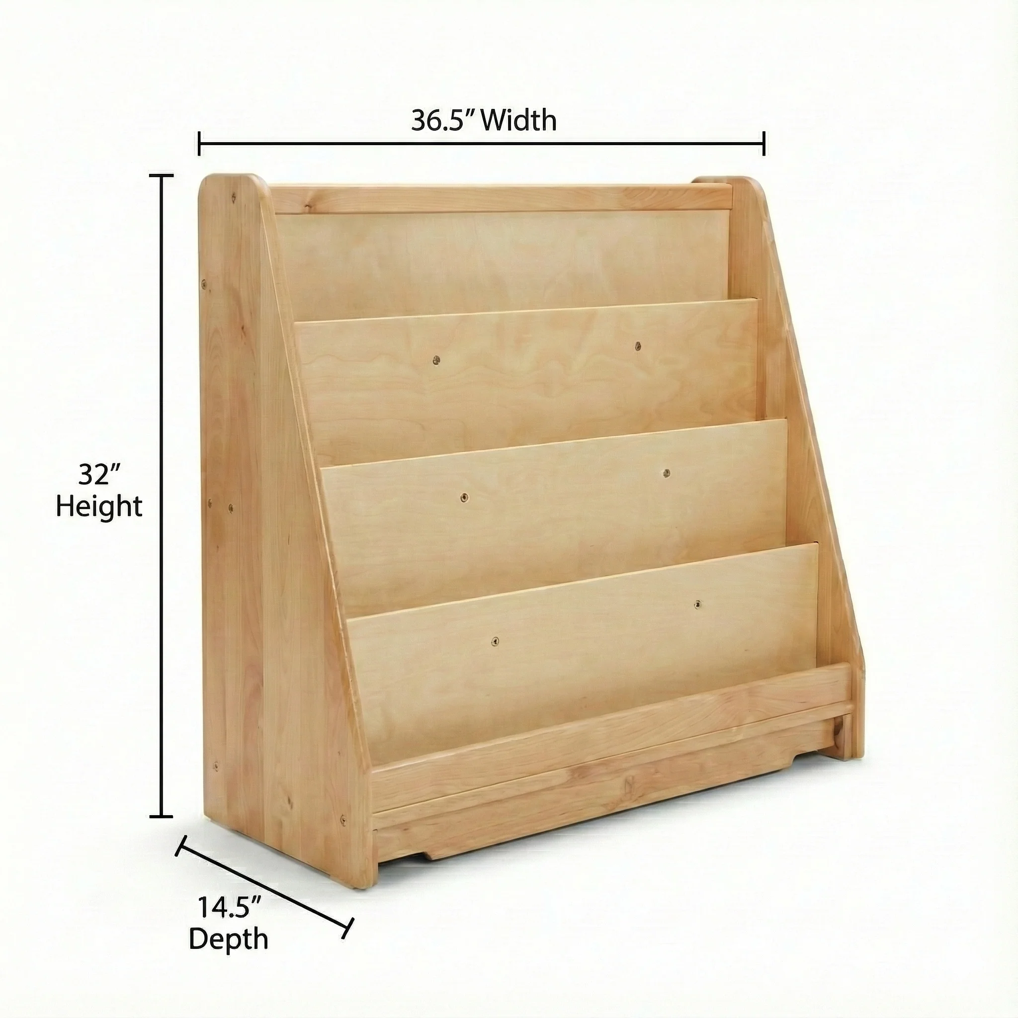 Wooden Classroom Bookshelf – 4 Tier Front-Facing Display | 32" H x 36.5" W x 14.5" D - Image 4