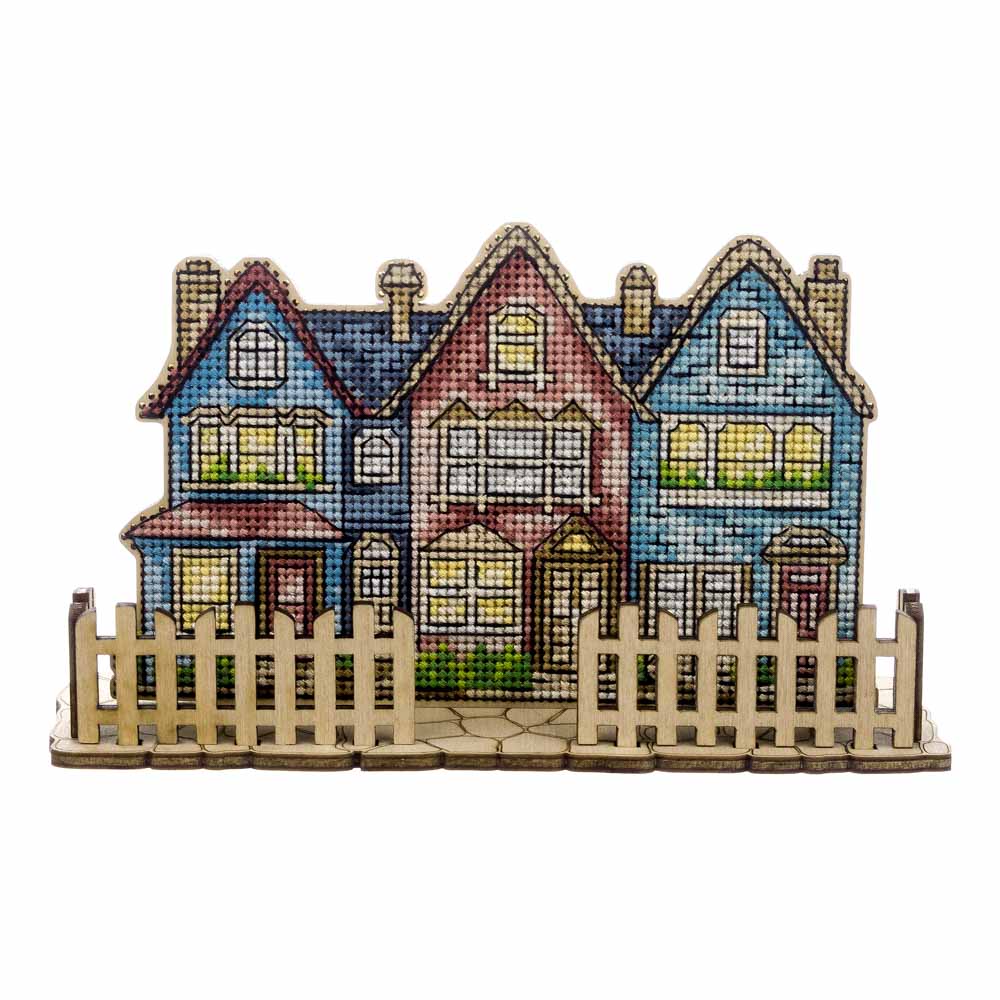 Wooden Cross-Stitch Kit City Walk FLW-067 - Image 2