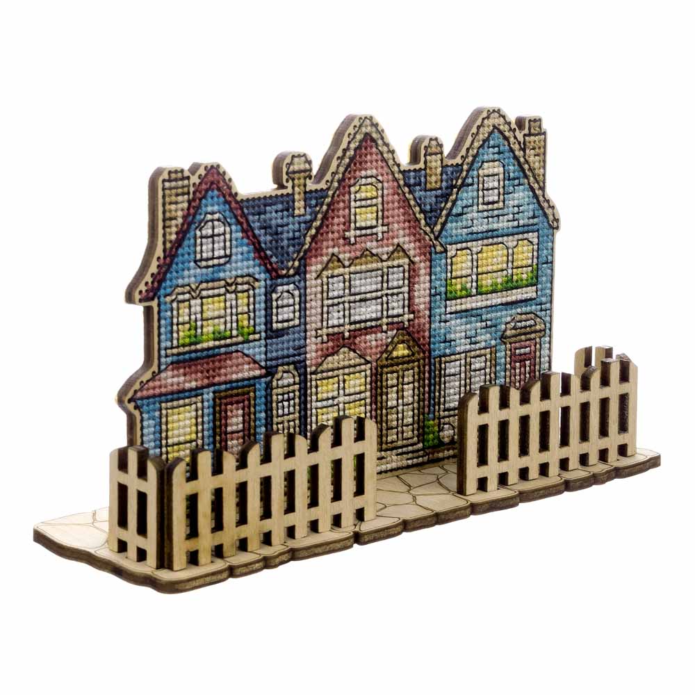 Wooden Cross-Stitch Kit City Walk FLW-067 - Image 3