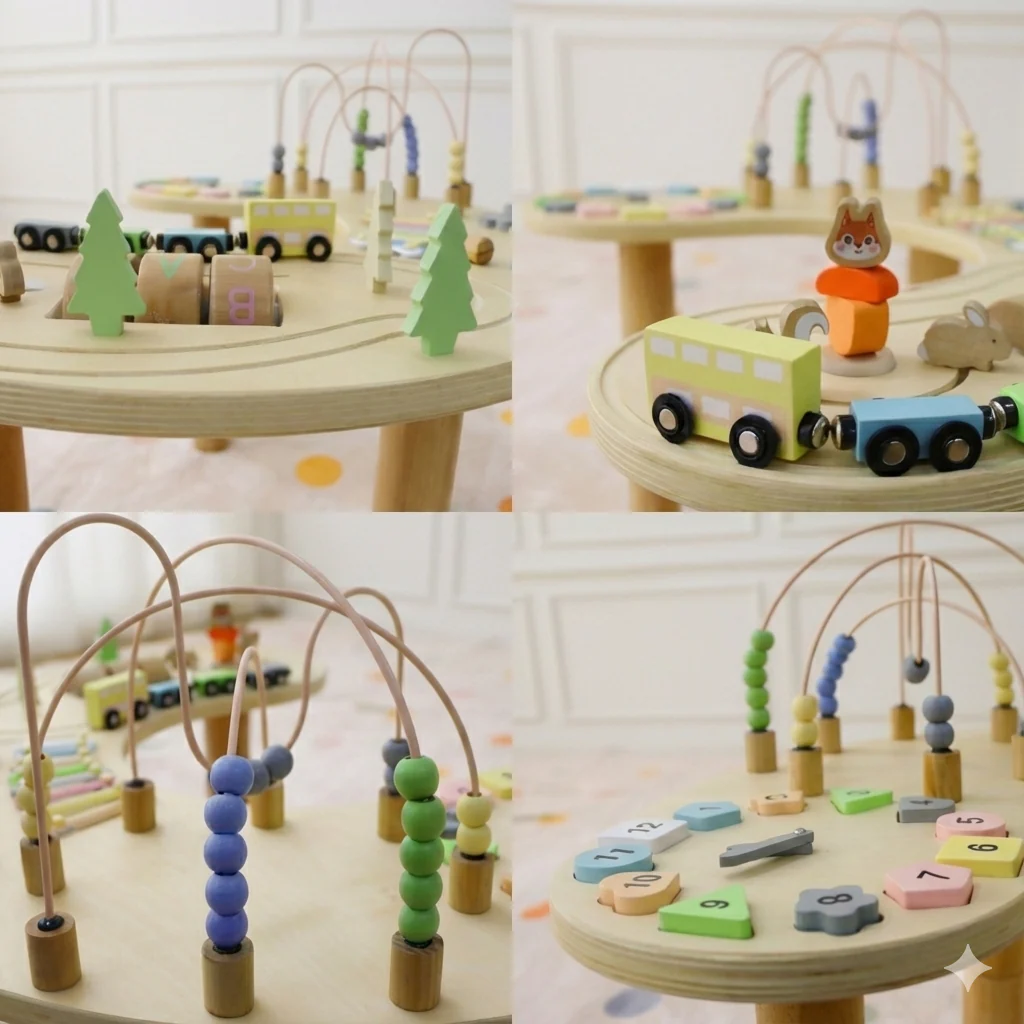 Wooden Multi-Activity Sensory Play Table - Image 5