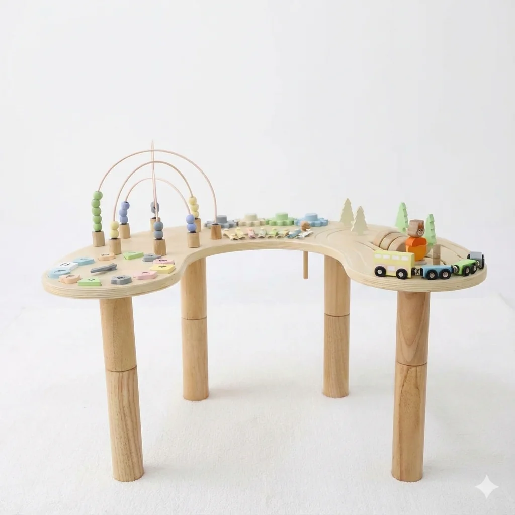 Wooden Multi-Activity Sensory Play Table - Image 7