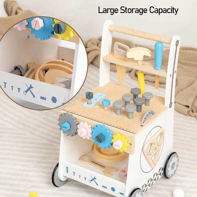 Wooden Tool Walker – Multi-Activity Learning Wagon for Toddlers - Image 3