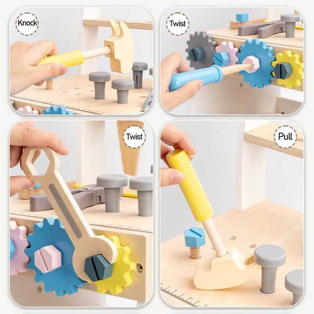 Wooden Tool Walker – Multi-Activity Learning Wagon for Toddlers - Image 6