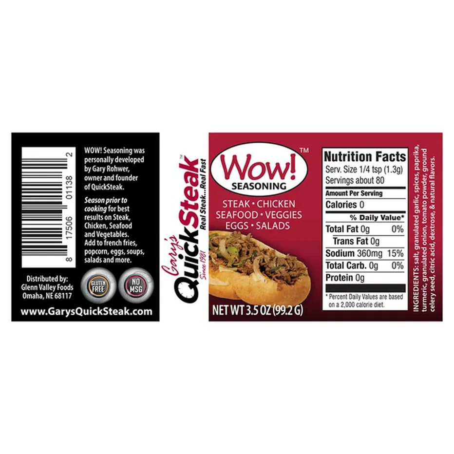 Wow! Seasoning | Pack of 24 | 3.5 oz | Gluten Free | Gary's QuickSteak - Image 6