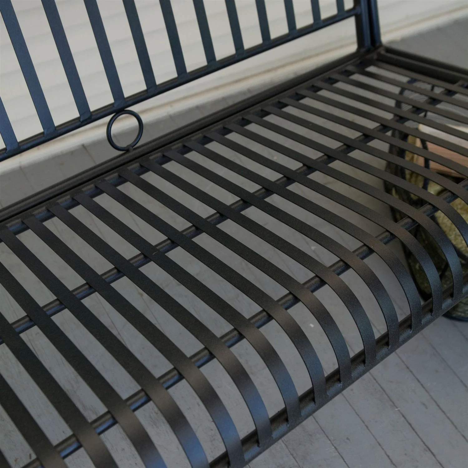 Wrought Iron Outdoor Patio 4-Ft Porch Swing in Black - Image 4