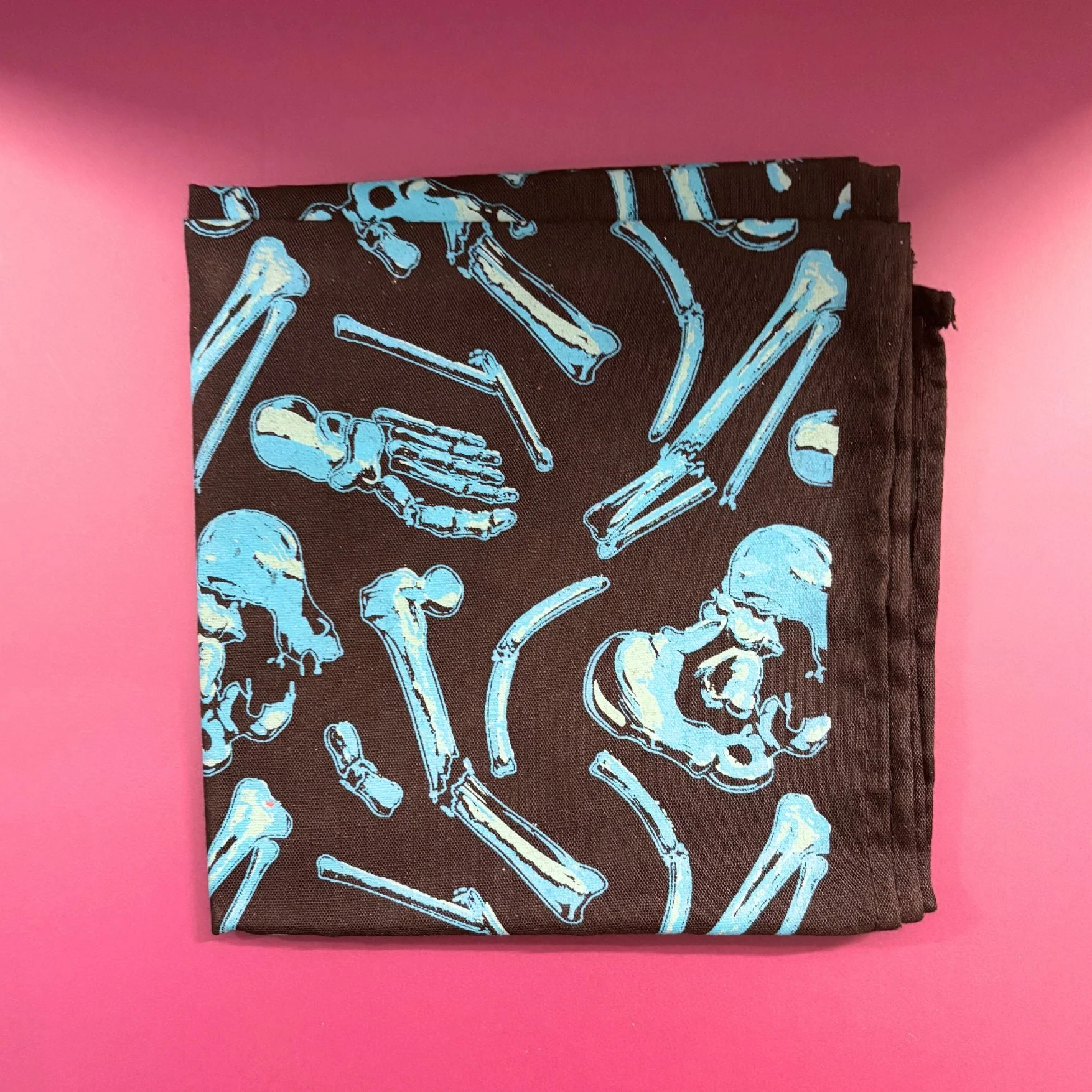 X-Ray Body Parts Bandana | Black & Light Blue Print | Sourpuss Gothic Punk Rock Accessory - Image 2