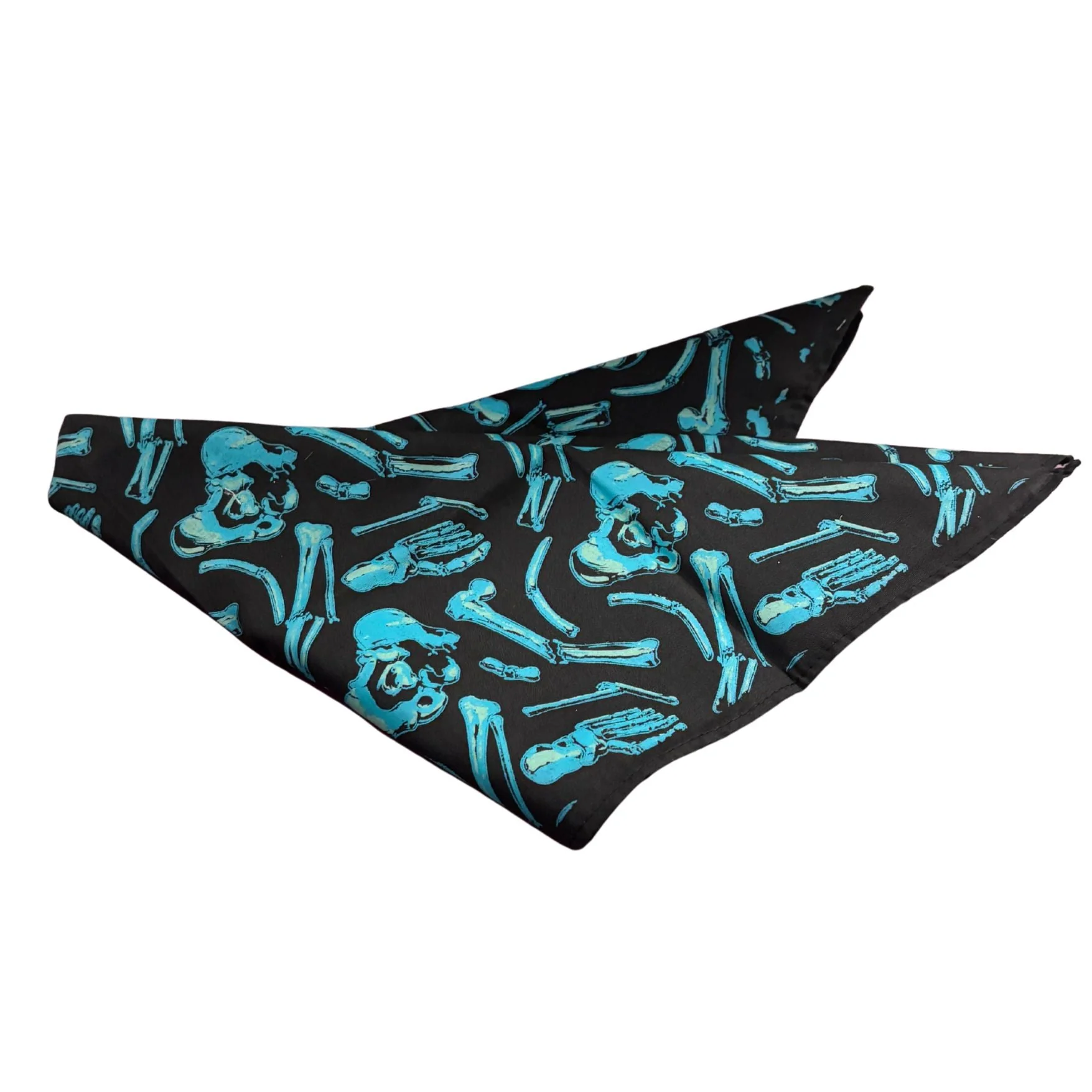 X-Ray Body Parts Bandana | Black & Light Blue Print | Sourpuss Gothic Punk Rock Accessory - Image 3