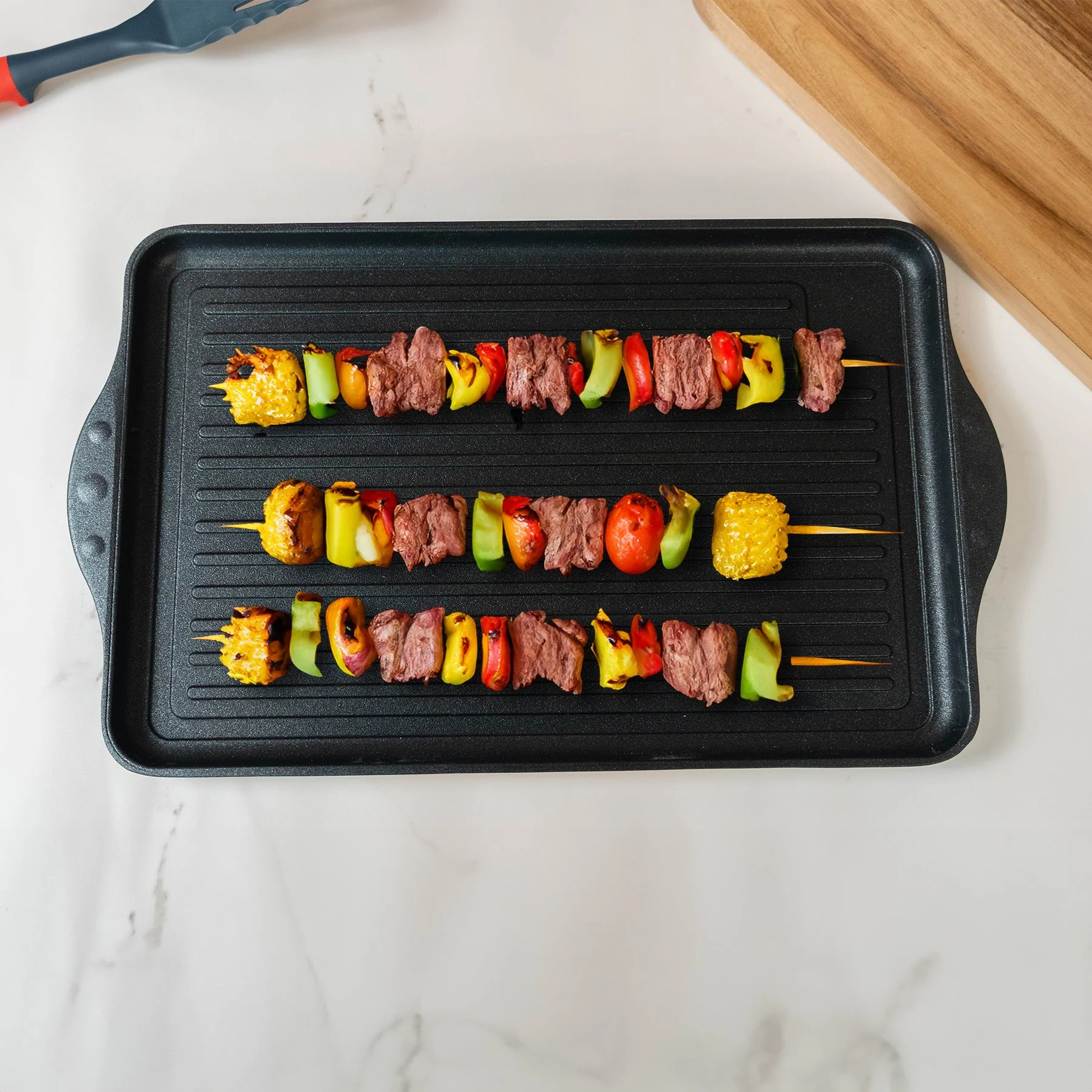 XD Nonstick 17" x 11" Double-Burner Grill - Image 2