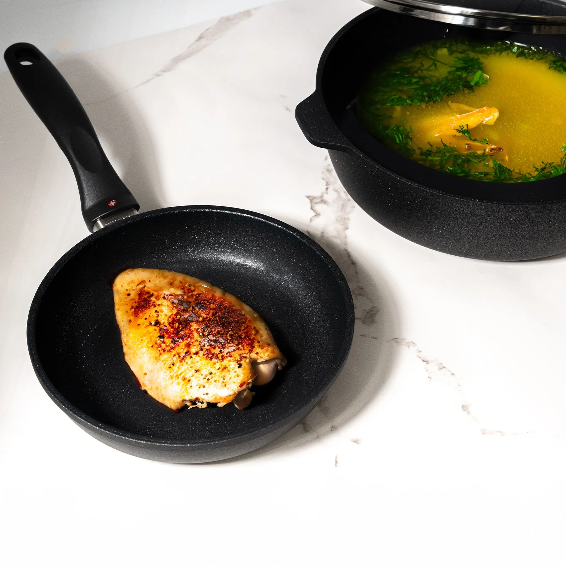XD Nonstick 8" Fry Pan and 3.8 qt Saute Pan with Glass Lid Set - Image 2