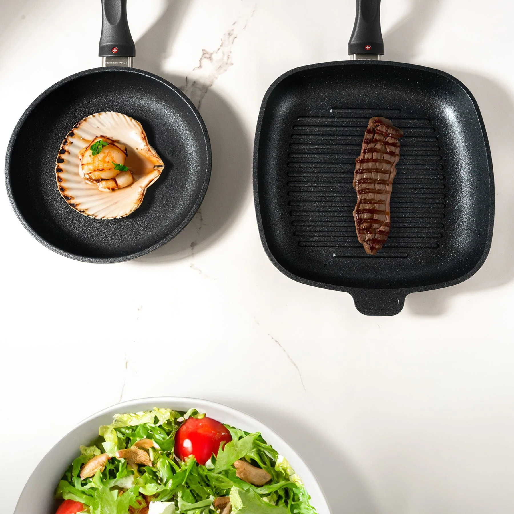 XD Nonstick 8" Fry Pan and 9.5"x 9.5" Grill Pan Set - Image 2