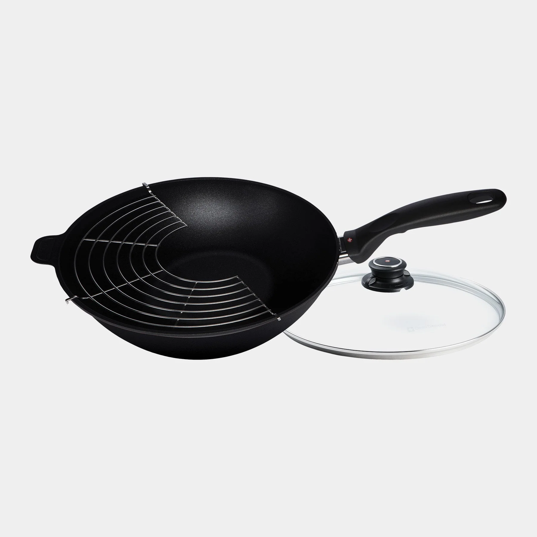 XD Nonstick Wok with Glass Lid - Induction - Image 3