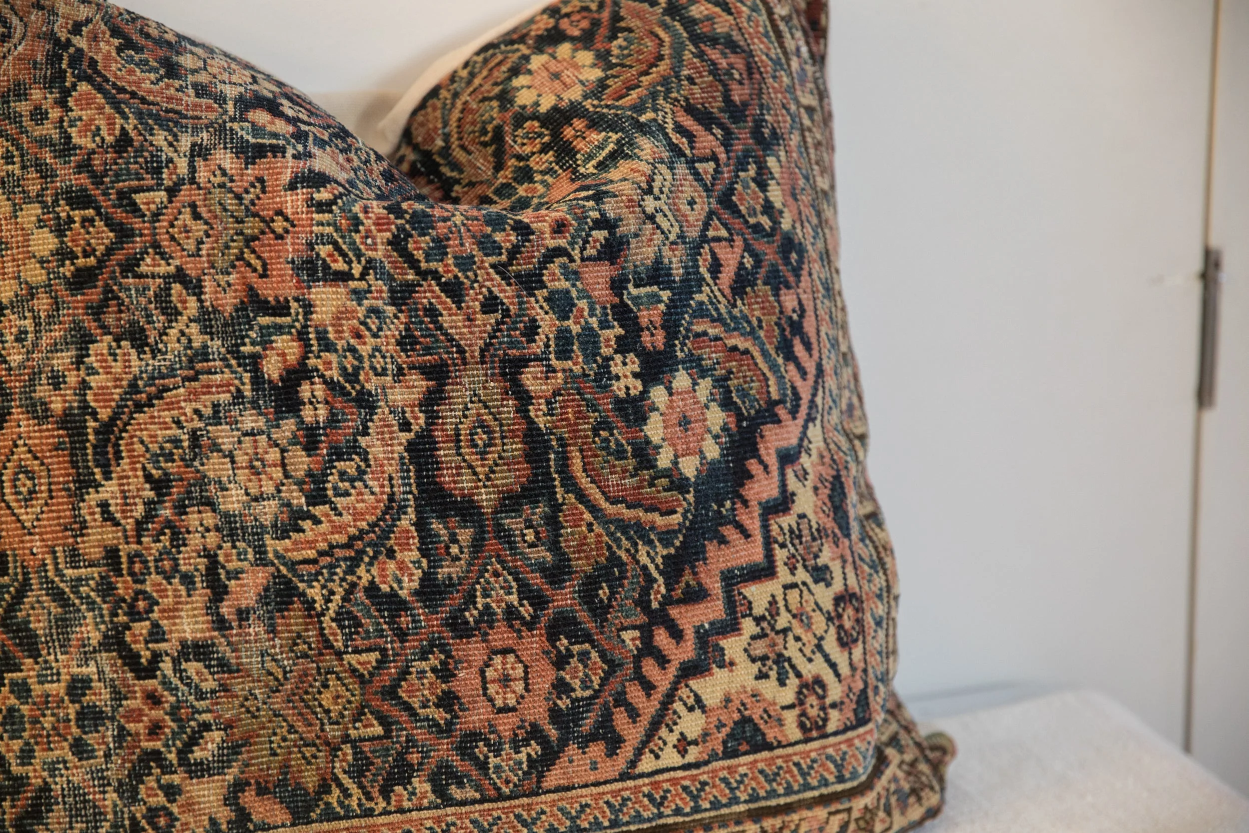 XL Vintage Rug Fragment Pillow 24x24 - Image 3