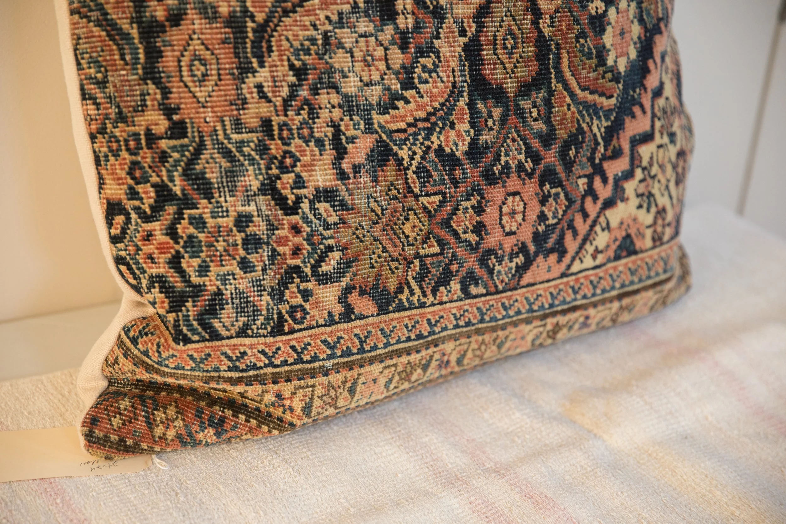 XL Vintage Rug Fragment Pillow 24x24 - Image 5