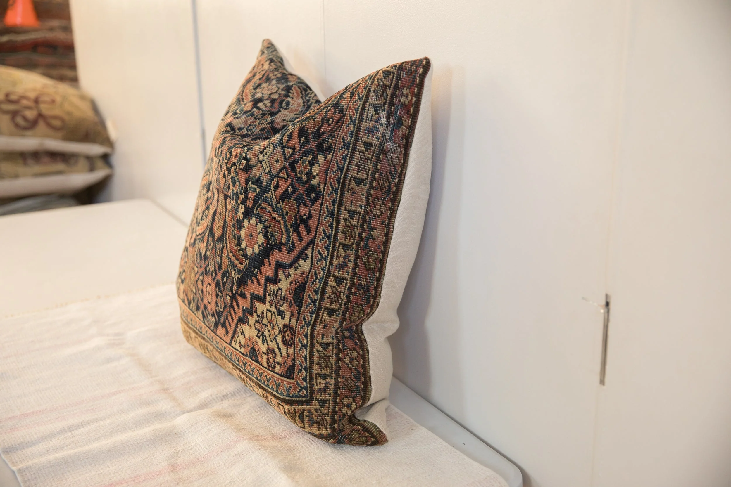 XL Vintage Rug Fragment Pillow 24x24 - Image 6