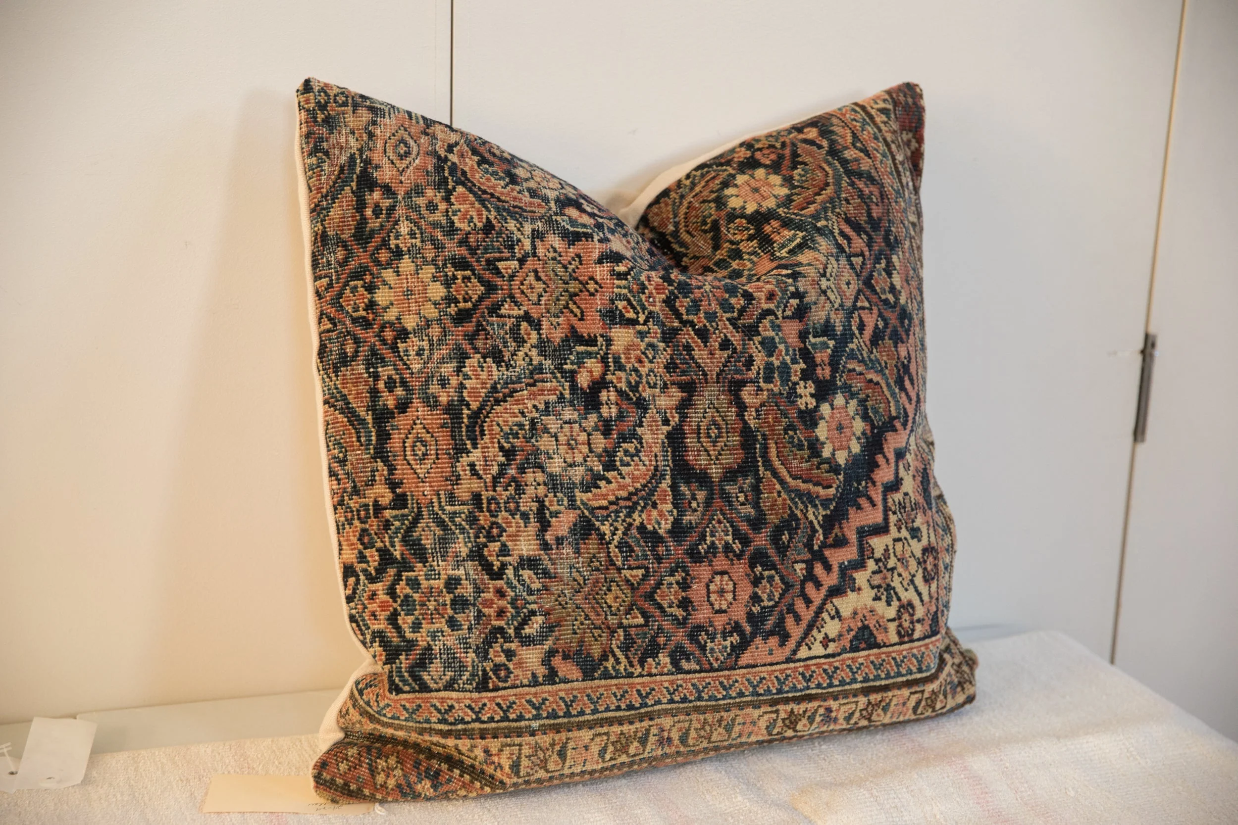 XL Vintage Rug Fragment Pillow 24x24 - Image 8