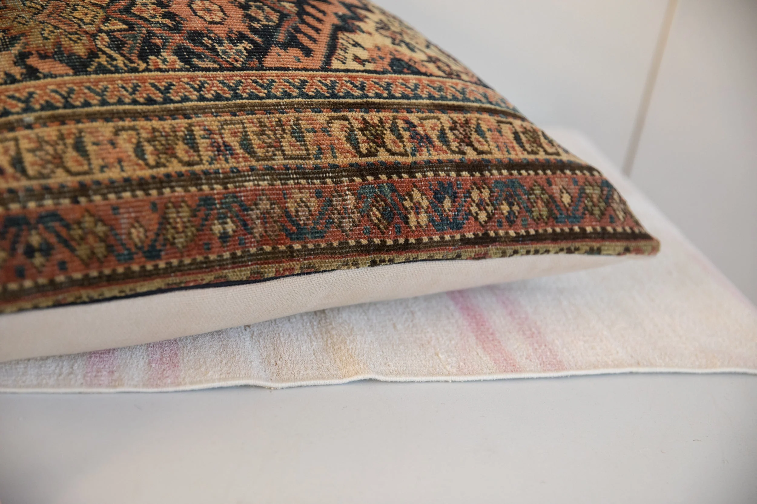 XL Vintage Rug Fragment Pillow 24x24 - Image 9