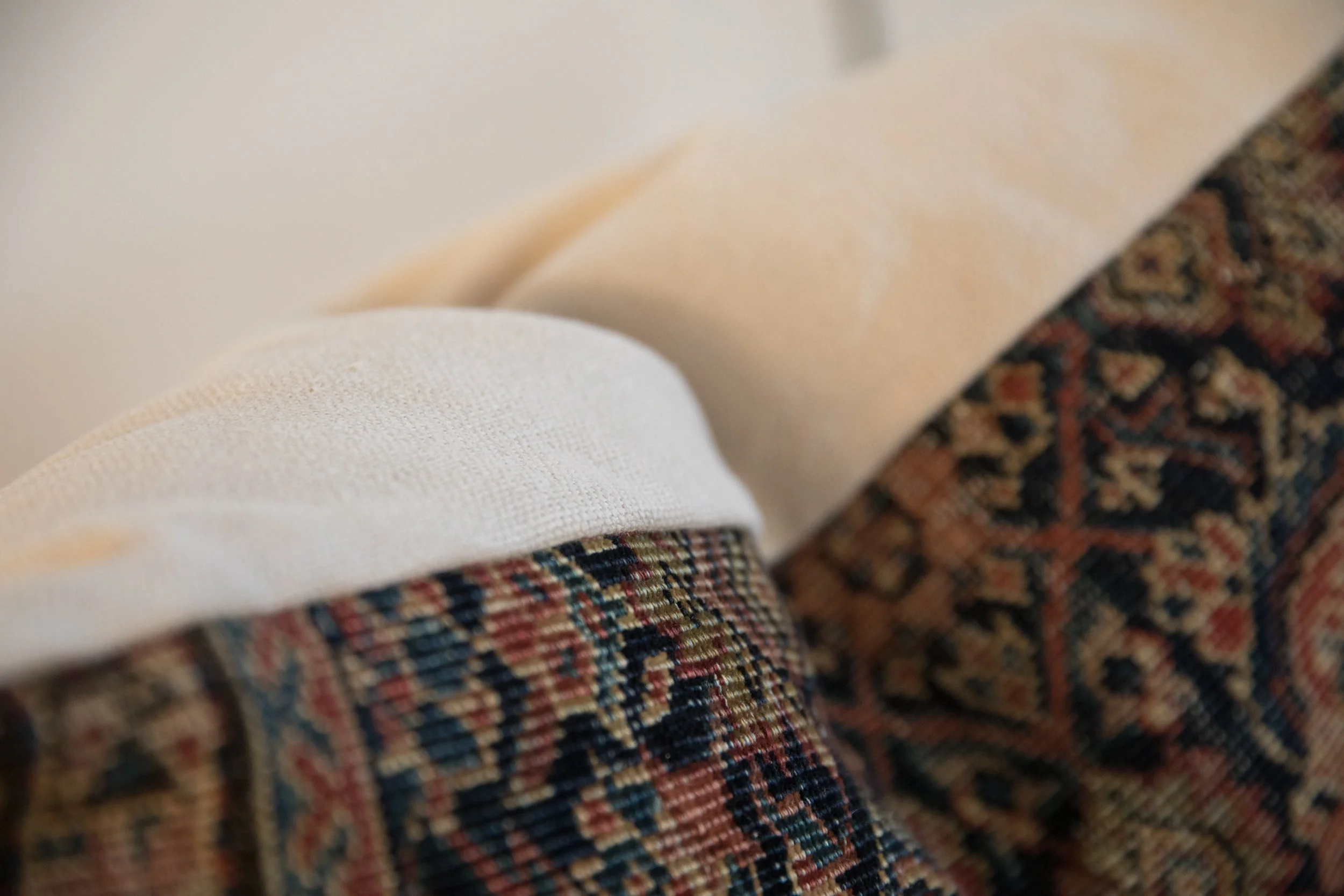 XL Vintage Rug Fragment Pillow 24x24 - Image 10