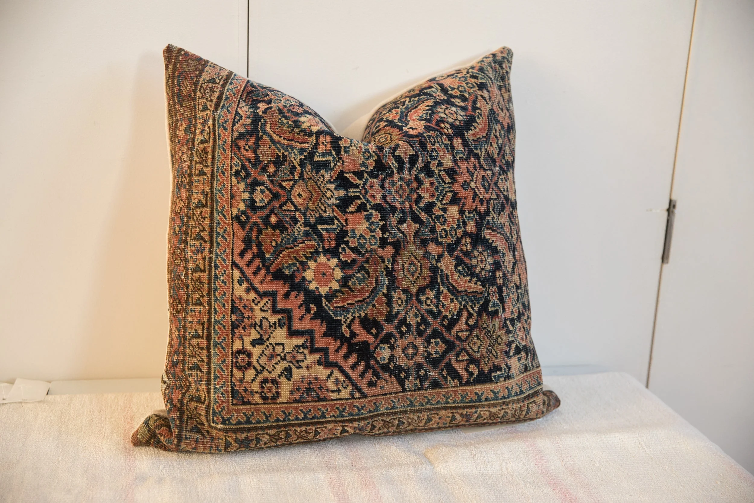 XL Vintage Rug Fragment Pillow 24x24 - Image 4