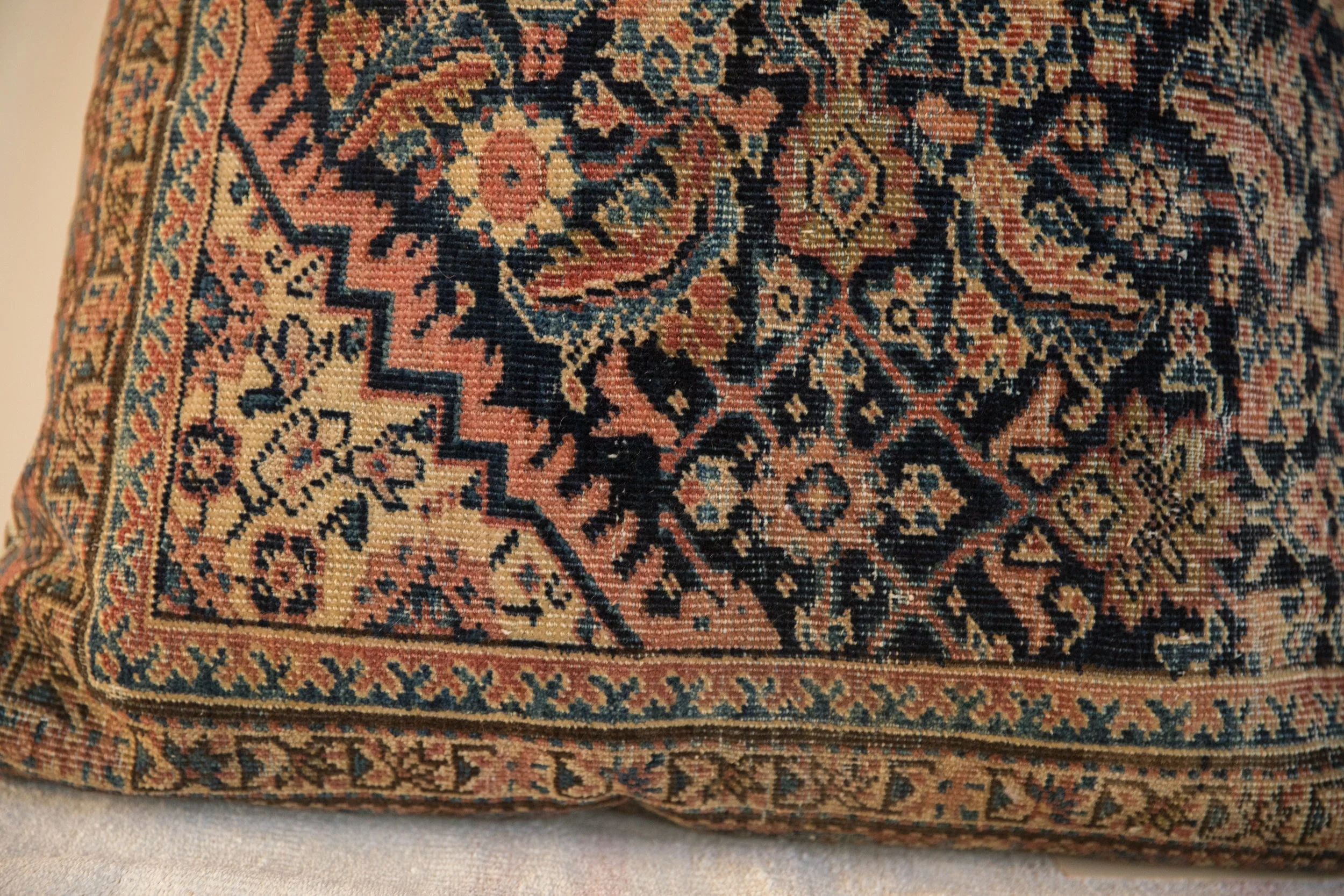 XL Vintage Rug Fragment Pillow 24x24 - Image 5