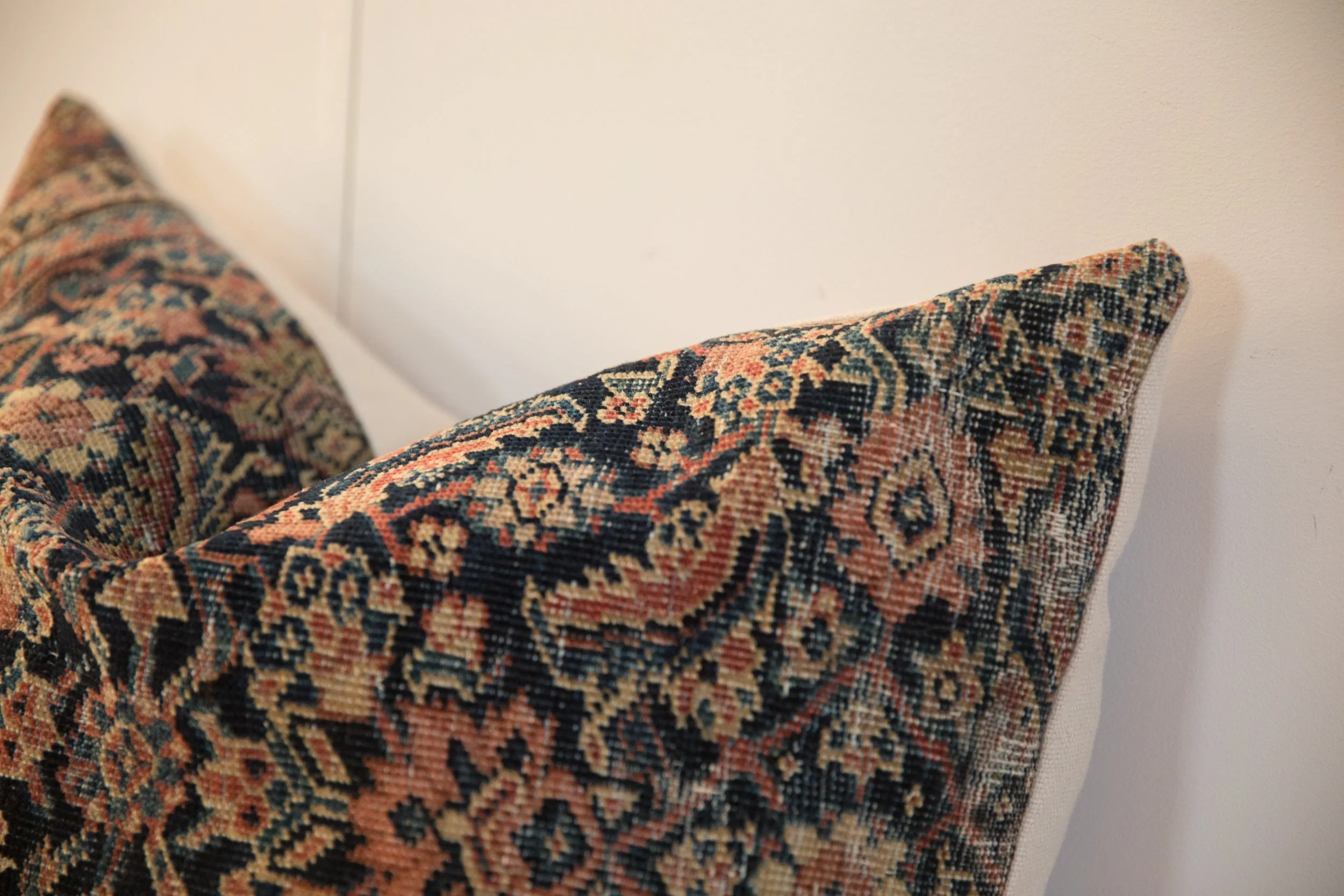 XL Vintage Rug Fragment Pillow 24x24 - Image 7