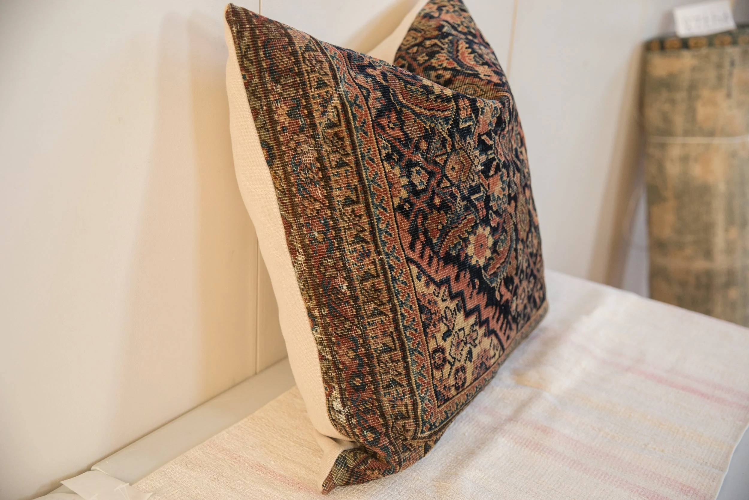 XL Vintage Rug Fragment Pillow 24x24 - Image 8