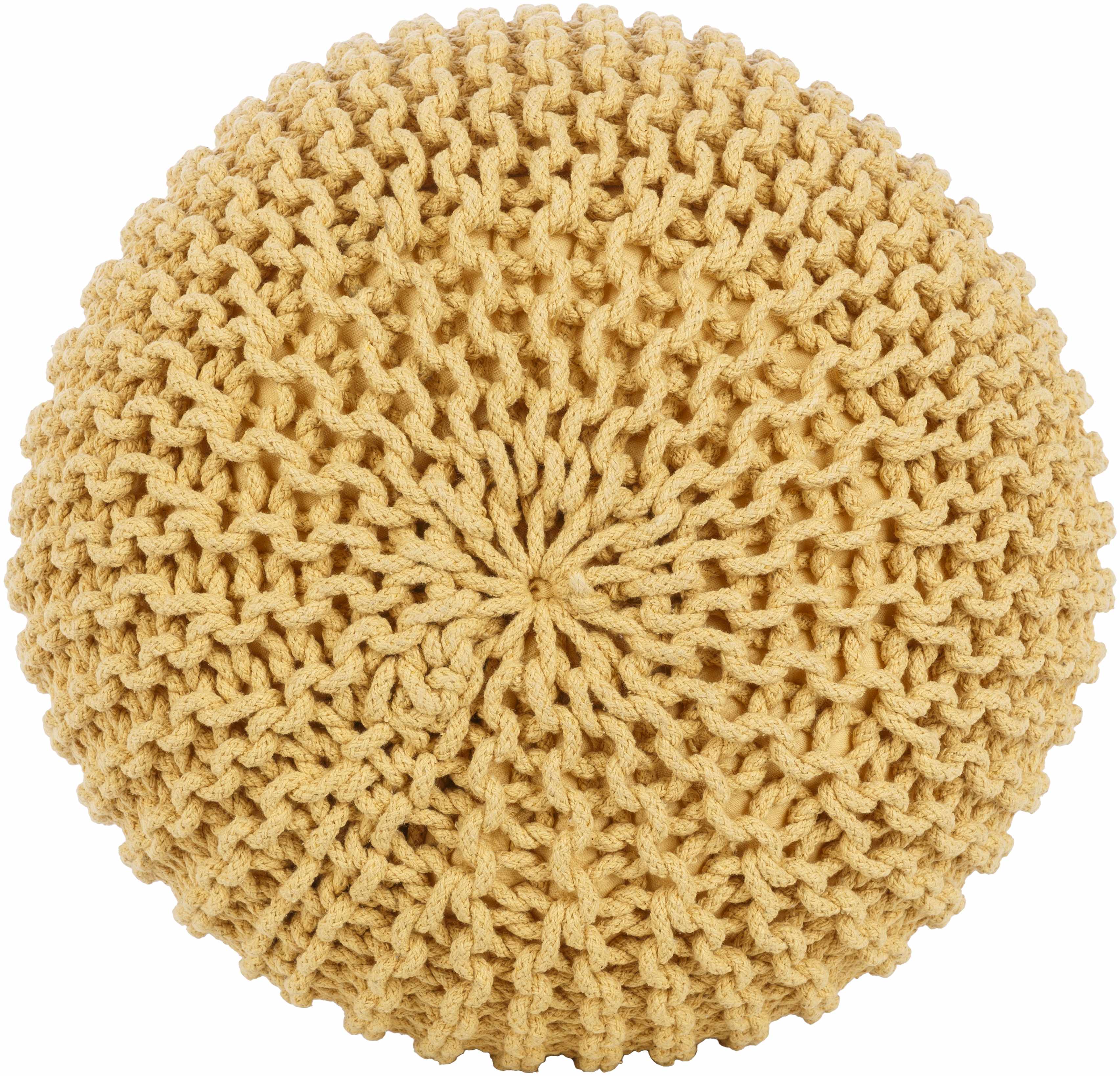 Yablanitsa Orange Knitted Pouf - Image 2