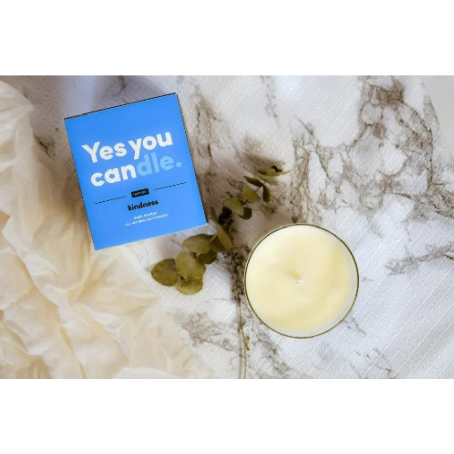 Yes You Candle | 9.5 oz. | KINDNESS | Bergamot, Eucalyptus, Citrus, and Lavender | Hints of Floral Aromas | Long-Lasting Wick | Nebraska Made | All-Natural | Jar Doubles as Cocktail Glass - Image 2