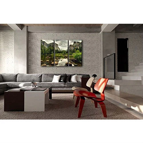 Yosemite Mountain Stream 3-Piece Wall Art Framed Print on Canvas - Image 2