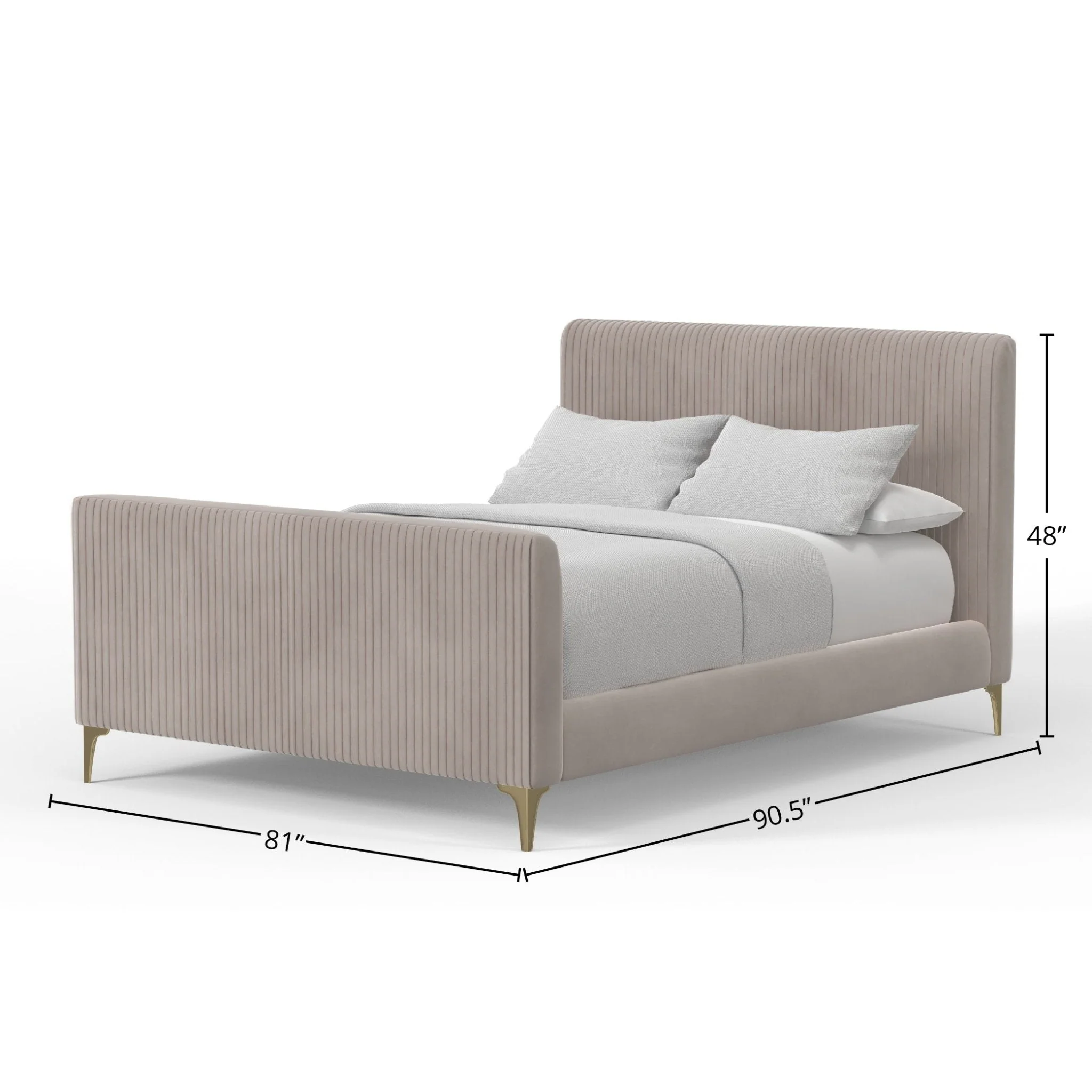 Zaldy Platform Bed, Light Grey - Image 7
